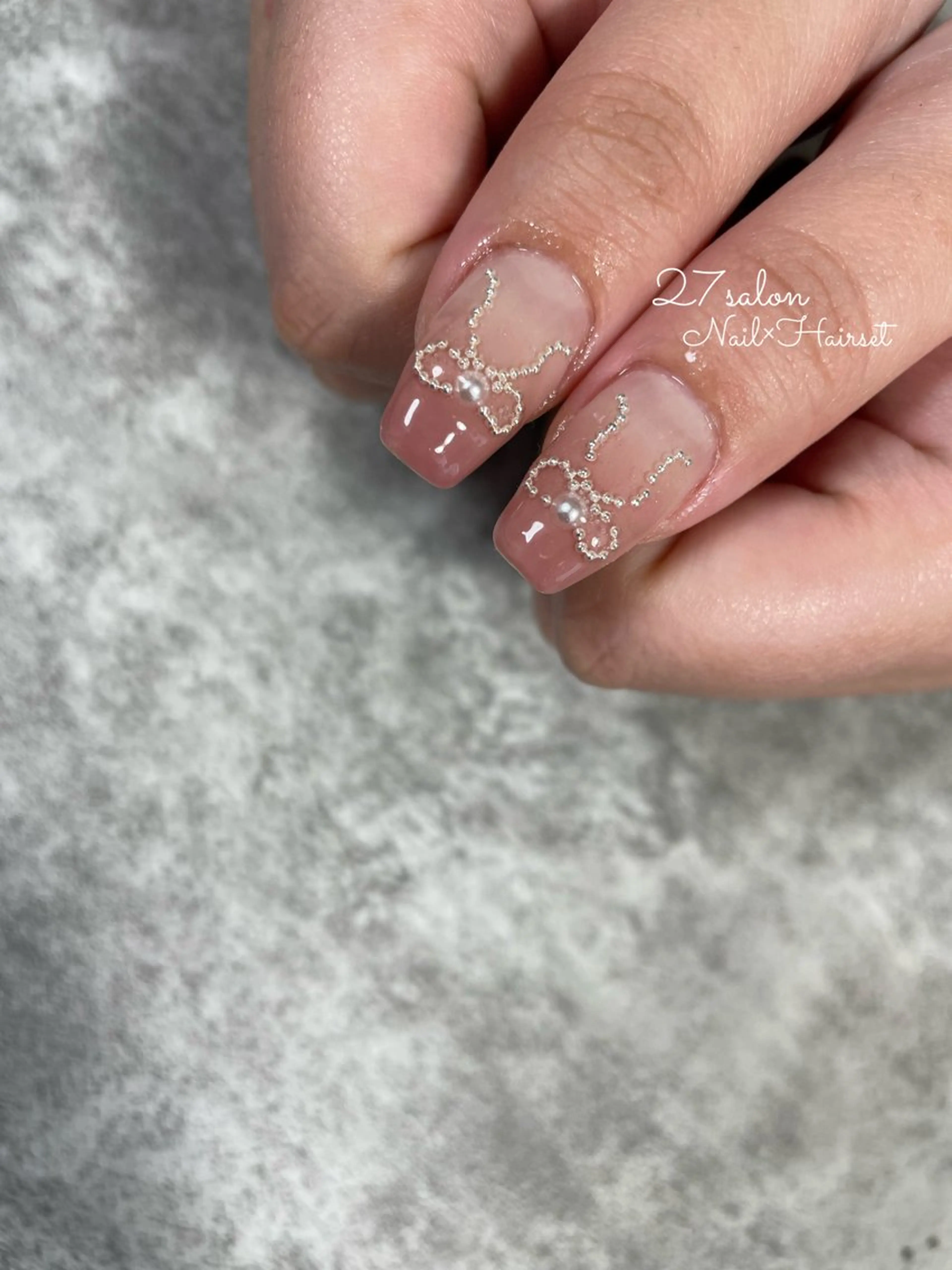 ネイル グラデーション リボン 27salon yuinaのネイルデザイン