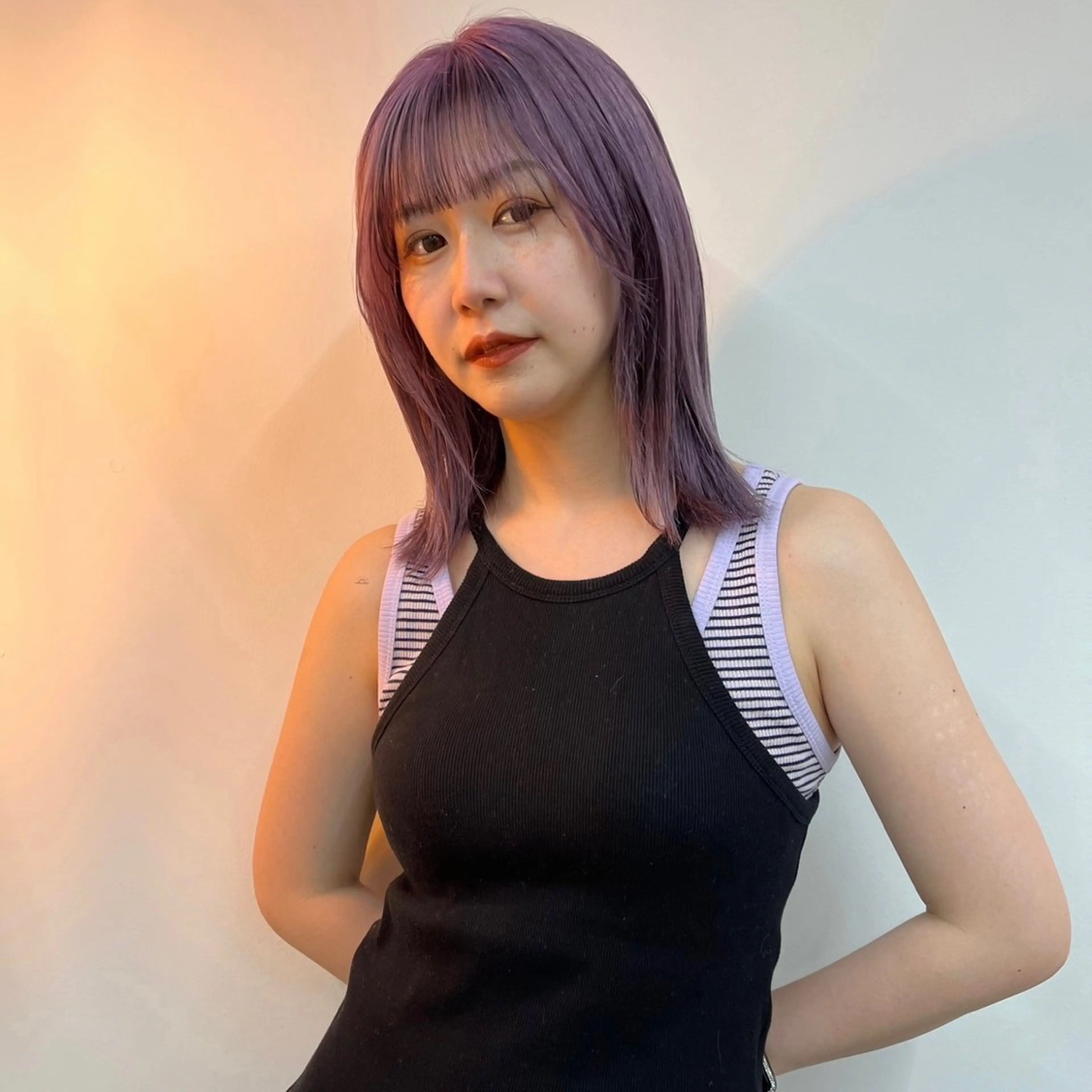 ミディアム カラー ハイトーン/心斎橋/ honomiのヘアスタイル