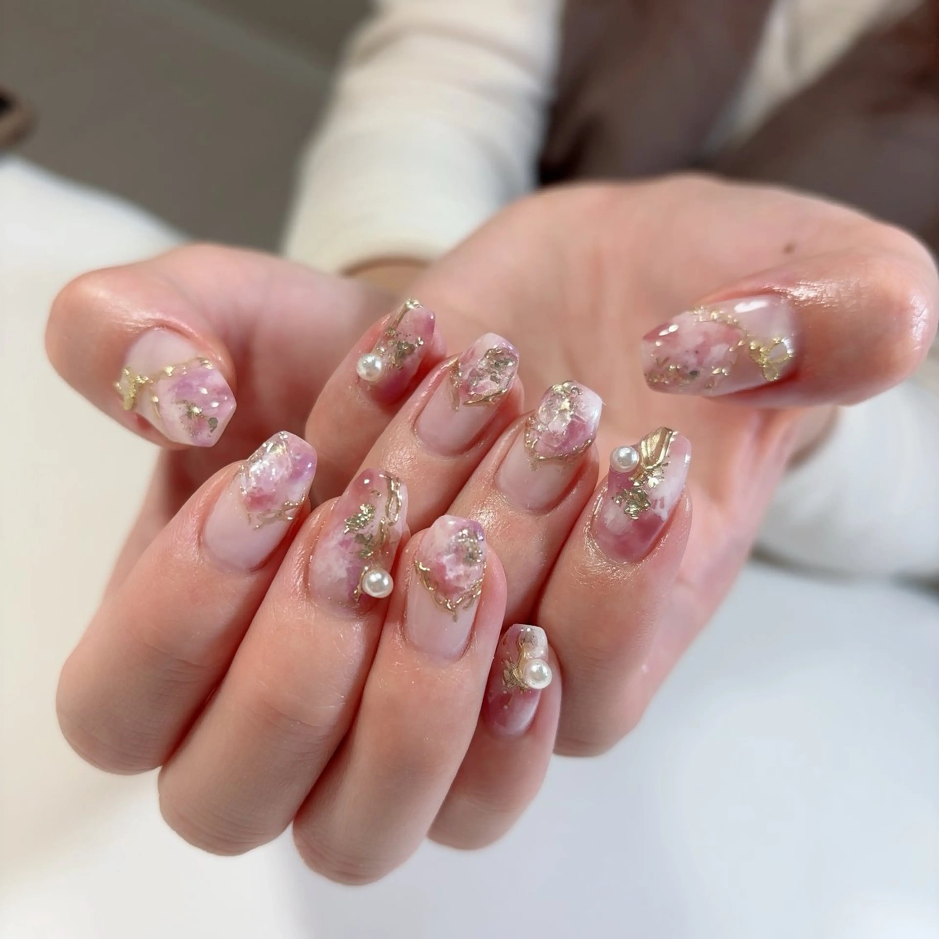 ネイル 大理石ネイル(マーブル) ニュアンスネイル ハンドネイル * haruのネイルデザイン