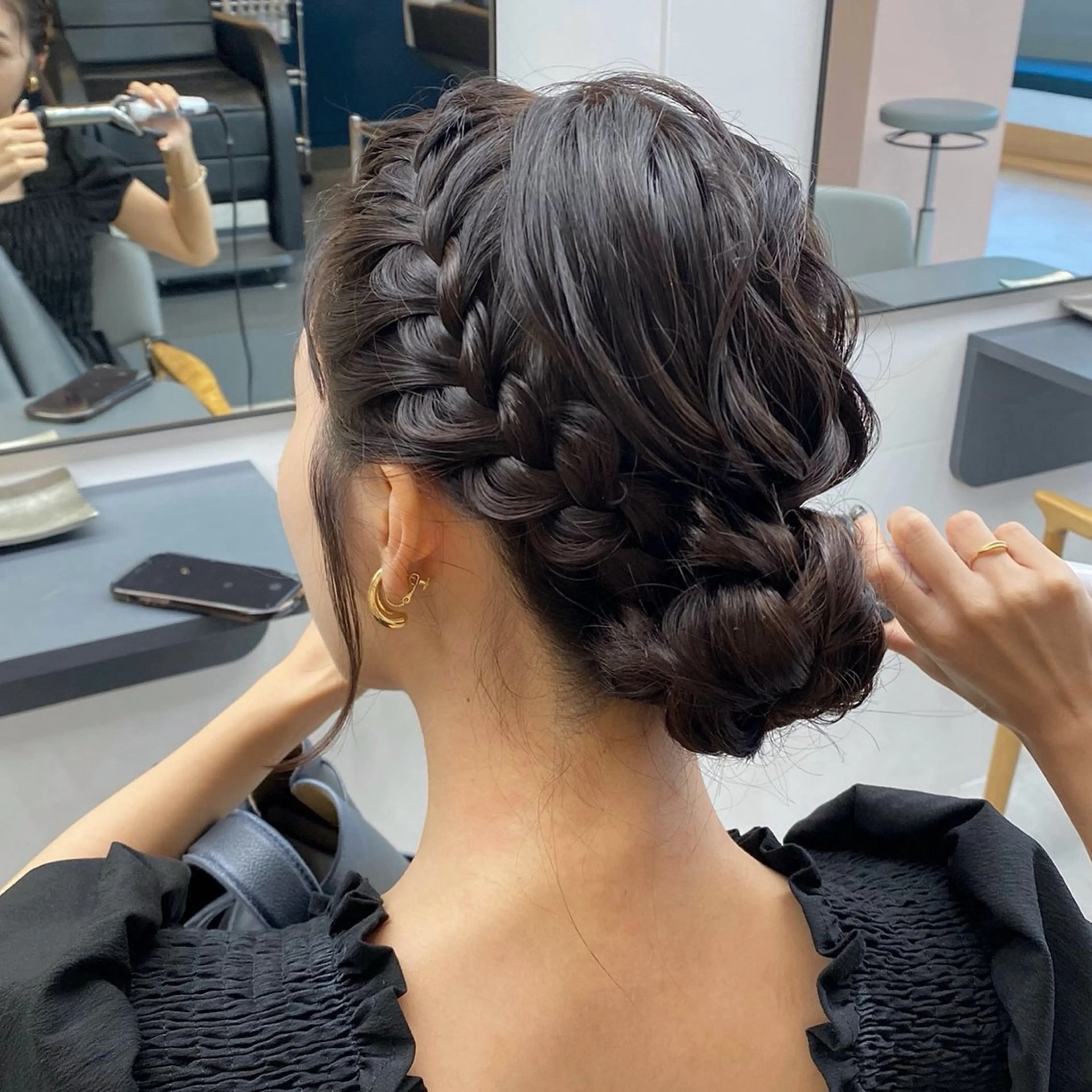 セミロング カラー ヘアアレンジ ヘアセット blink所属・暖色/ブラウン/ 透明感/ゆうかのヘアスタイル