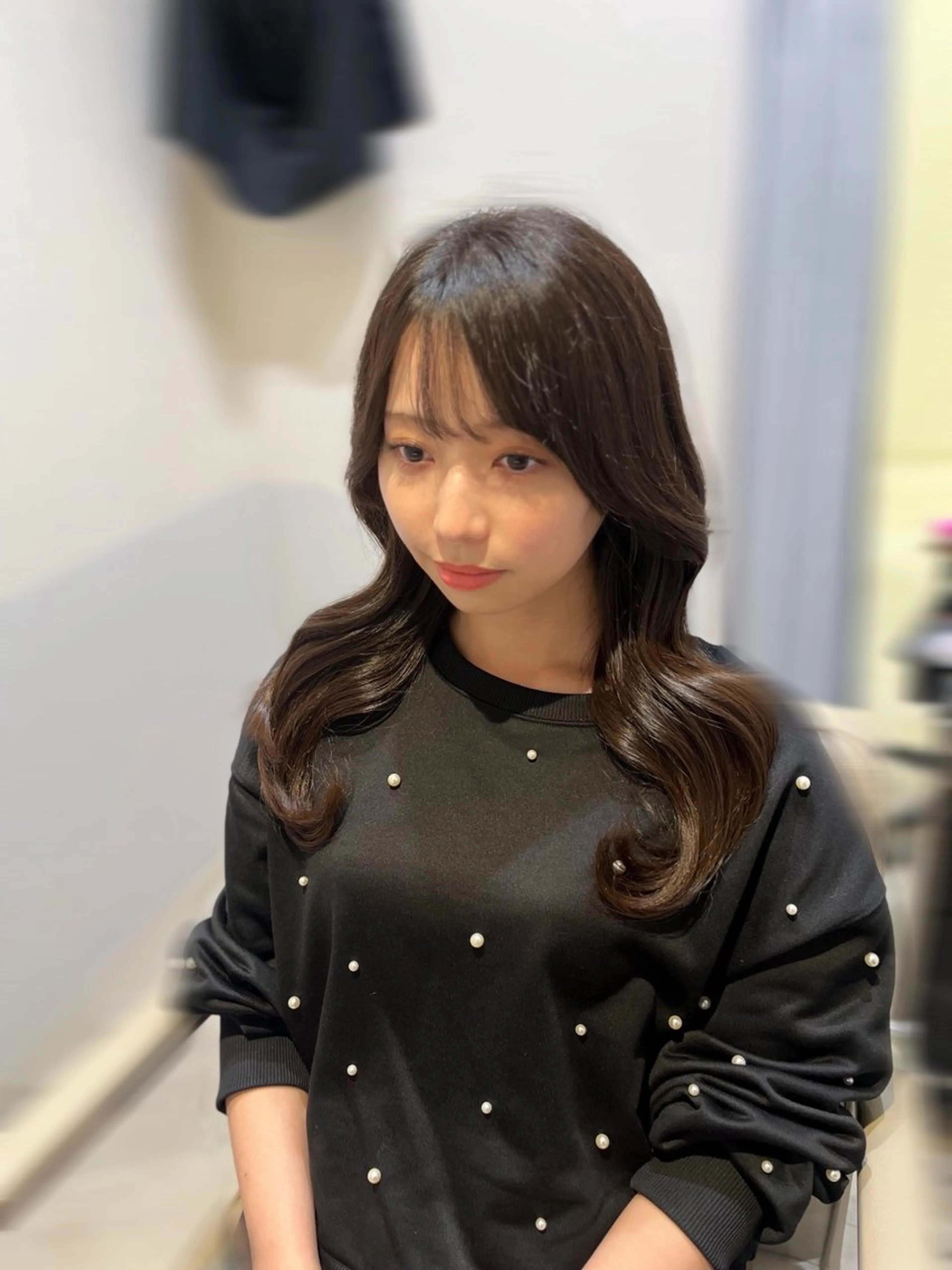 ロング ロングレイヤー くびれヘア 韓国風ヘア レイヤーカット ロング カット ヘアカラー トリートメント Eleanor枚方店 /梅木雄治のヘアスタイル