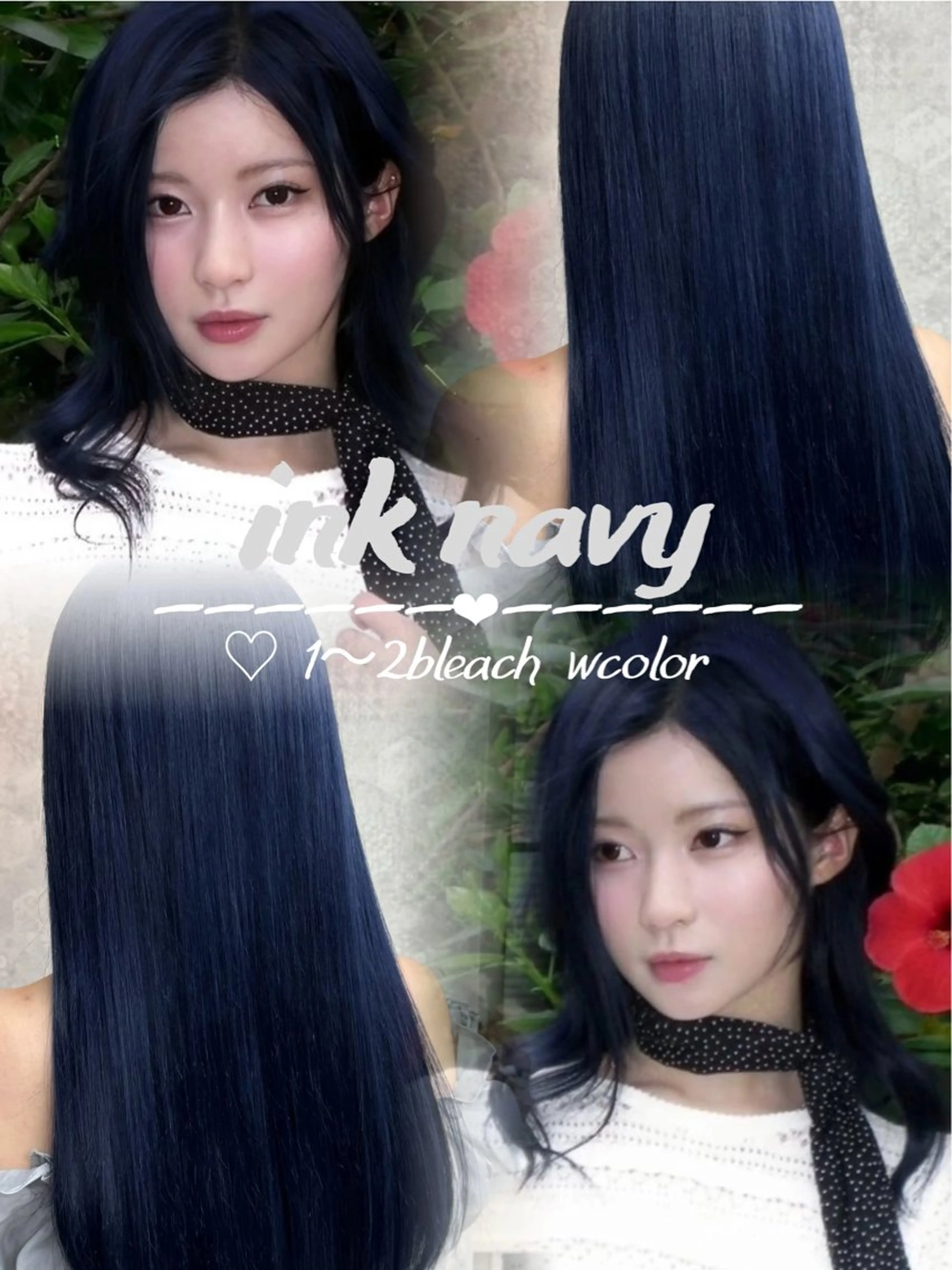 【💙ミニモ学割💙】🫧ケアブリーチ➕💙インクネイビー💙➕トリートメント🫧の写真