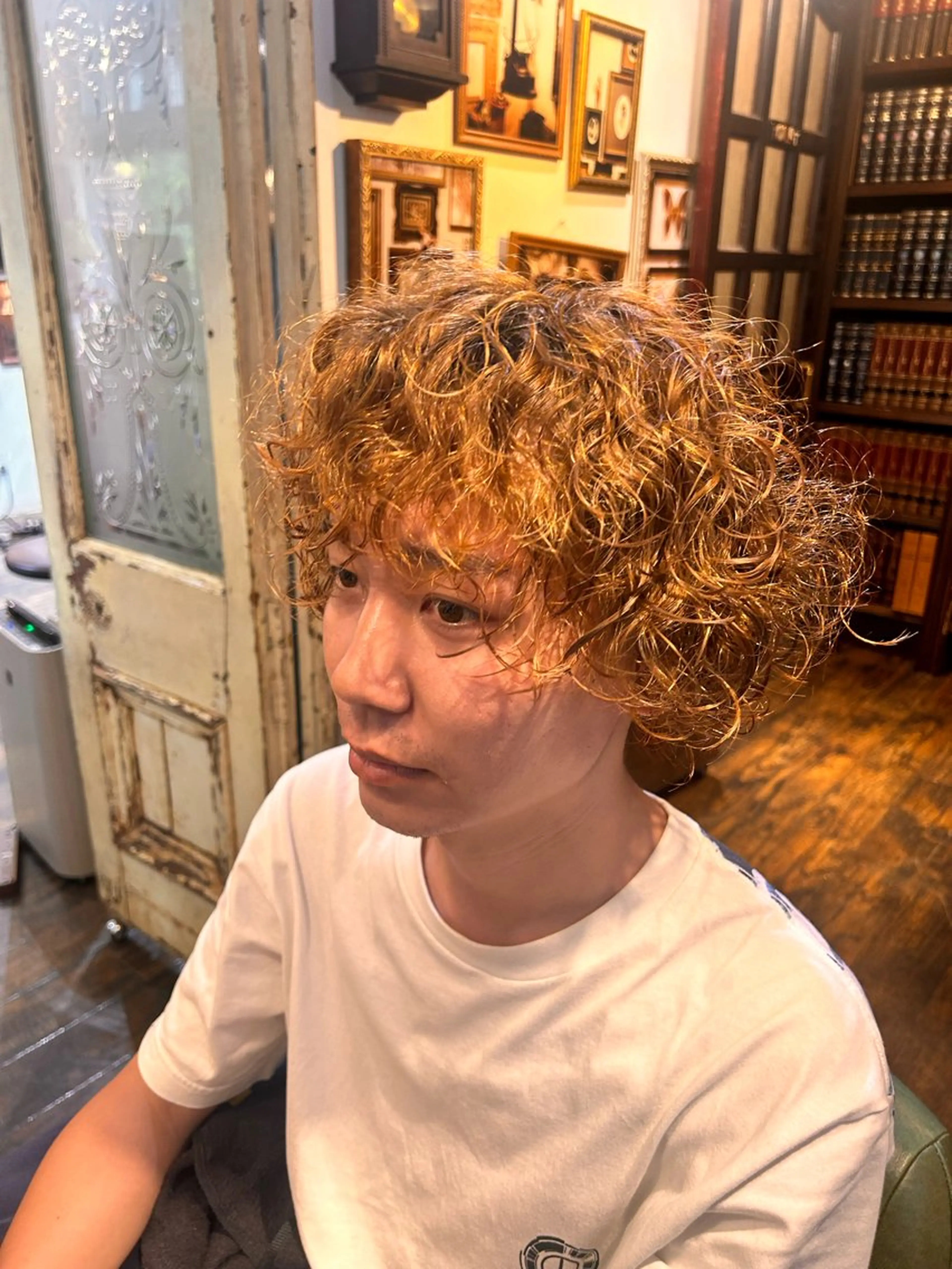 ショート パーマ メンズ メンズパーマ カット パーマ 清水千優/パーマ/透 明感カラー/メンズのヘアスタイル