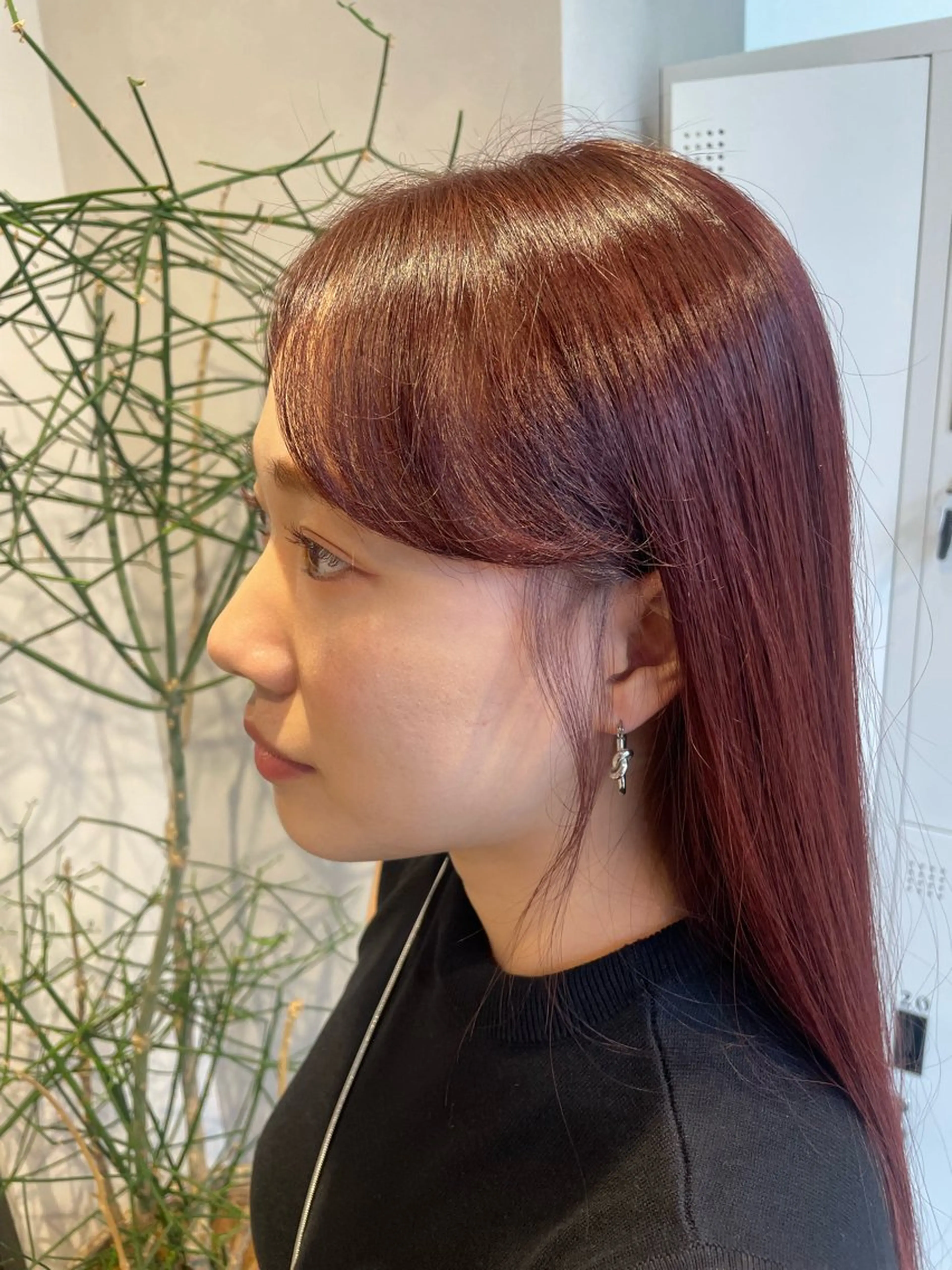 ロング カラー パーマ レッドカラー カット パーマ トリートメント 透明感カラー✨艶髪 制作🌱山根あゆみのヘアスタイル