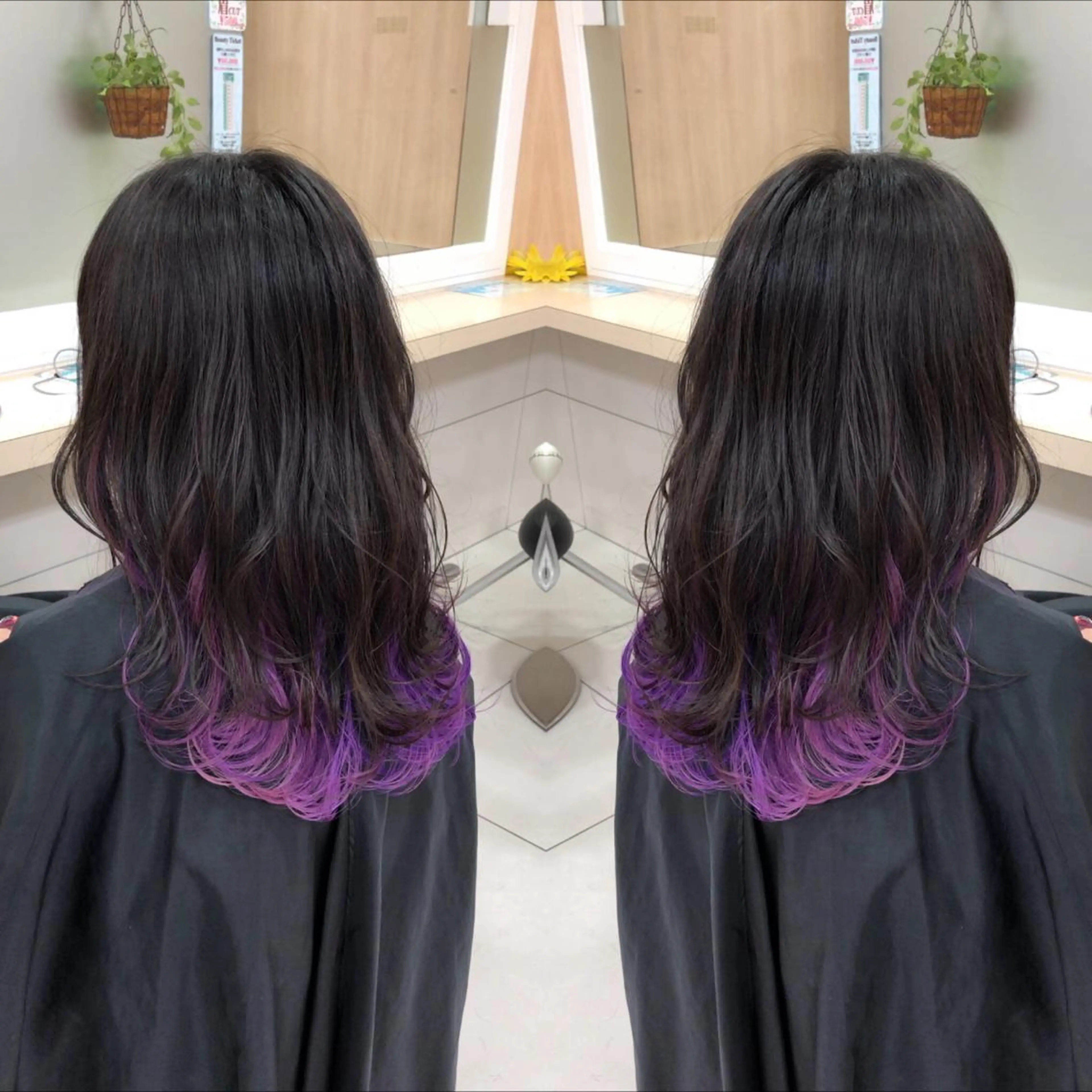 ロング カラー アッシュ デザインカラー イルミナカラー 学生 レイヤーカット Ash 山田 勇太のヘアスタイル