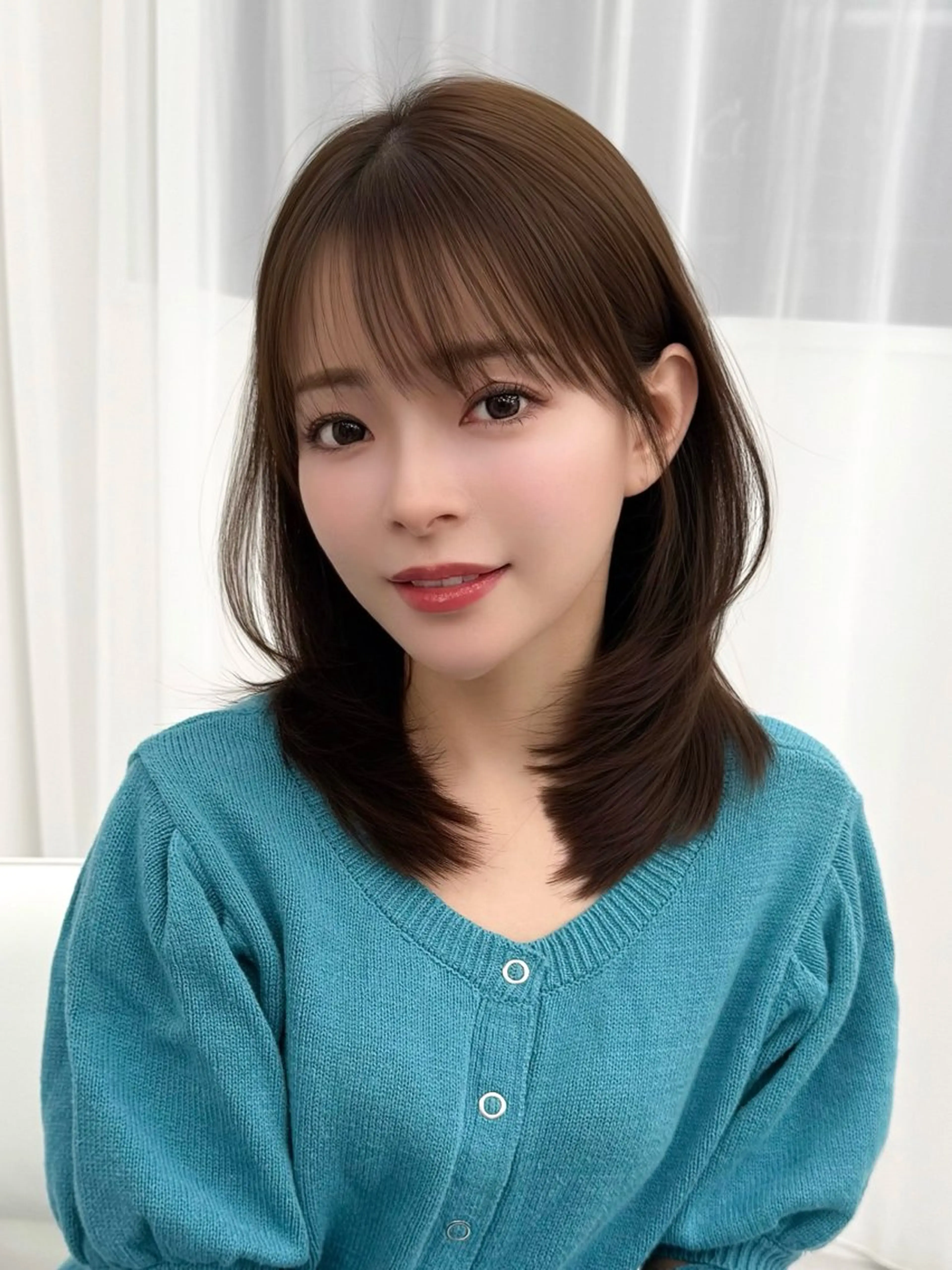 ミディアム カラー ヘアアレンジ カット ヘアカラー トリートメント 顔周り&ミディアム 特化/池袋/kokiのヘアスタイル