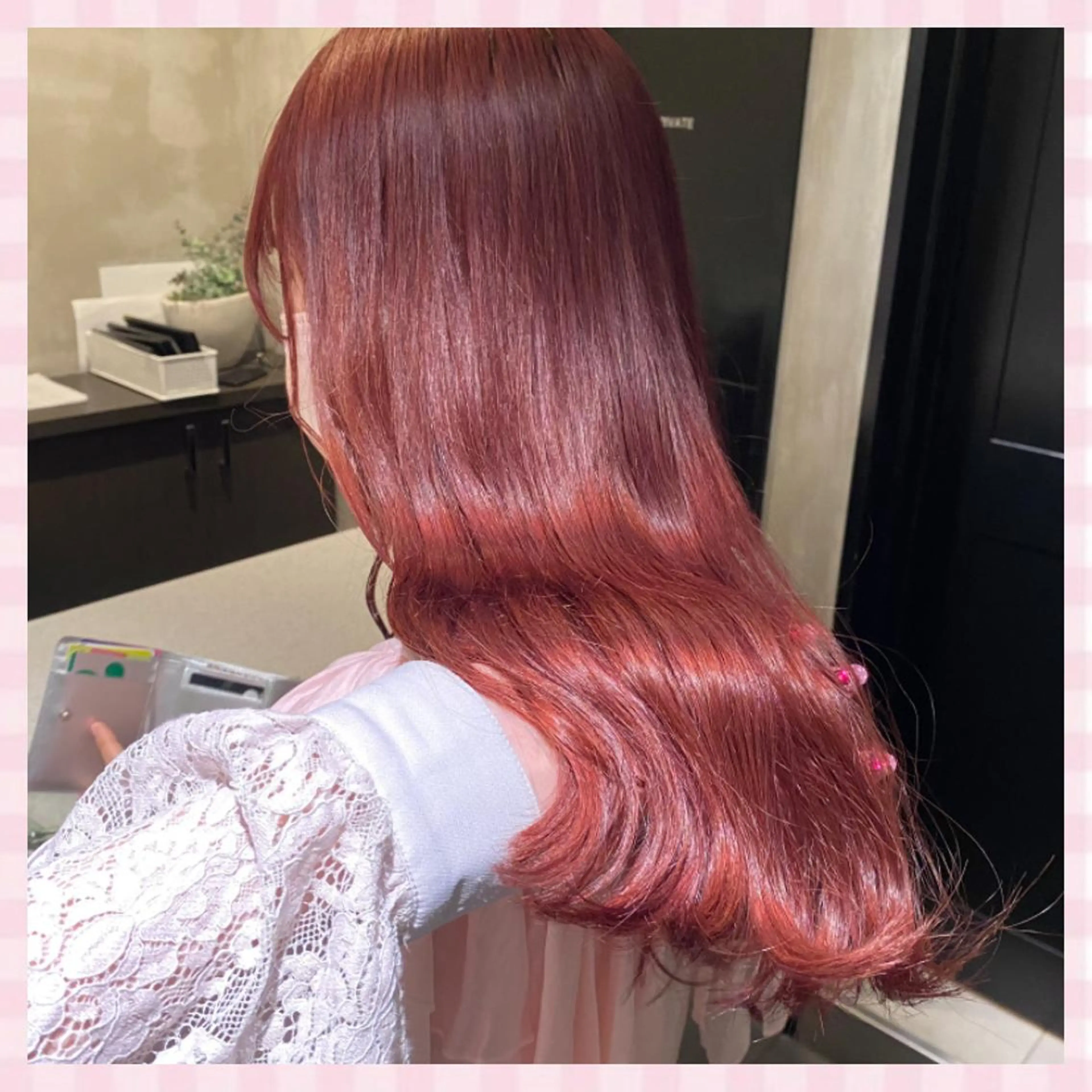 セミロング カラー 💗ガーリーヘア🎀 saki💗のヘアスタイル