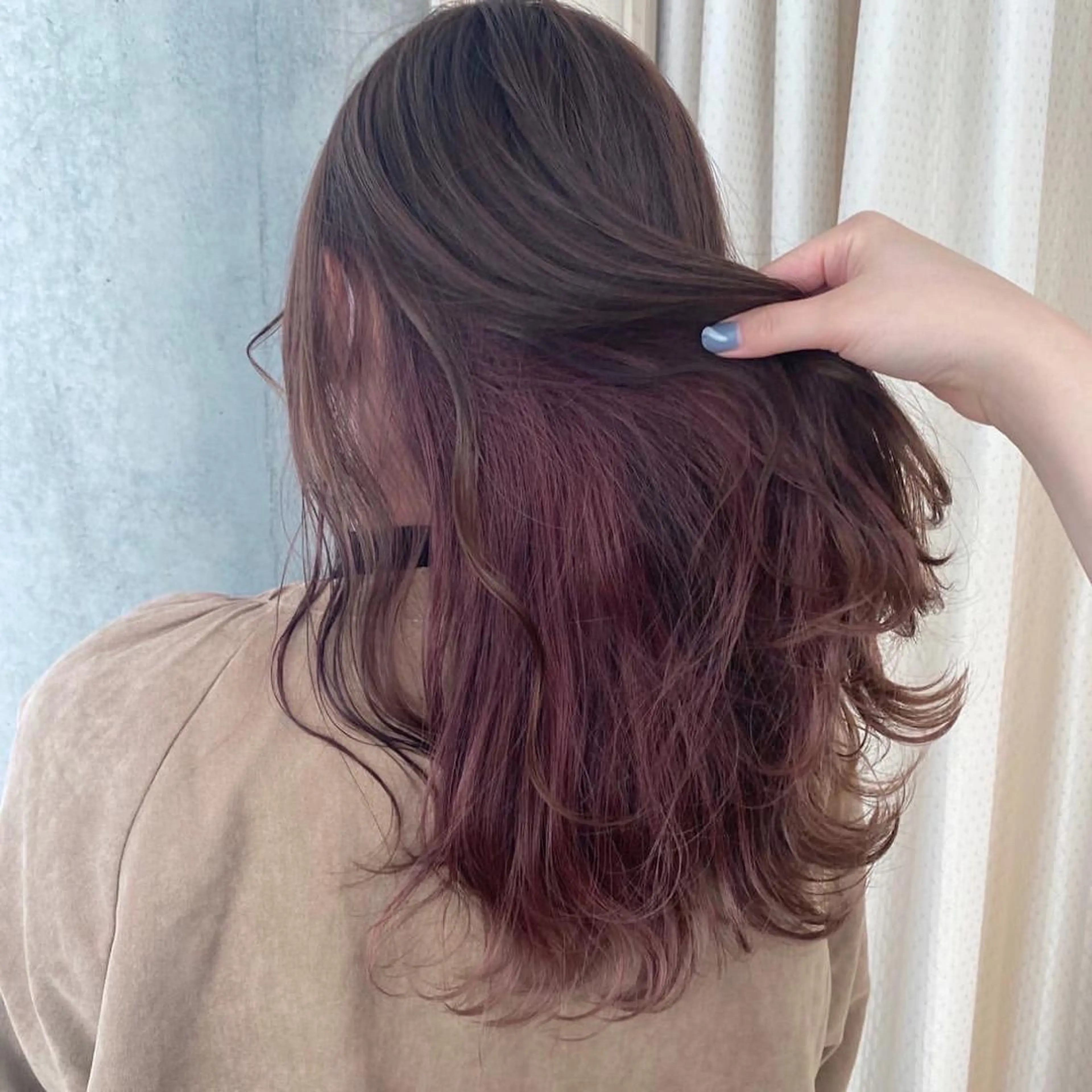セミロング カラー カシス インナーカラー ピンクカラー SALOWIN川崎WEST店所属・🌷川崎/ボブ/ アレンジ/コトネ🌷のその他イメージ