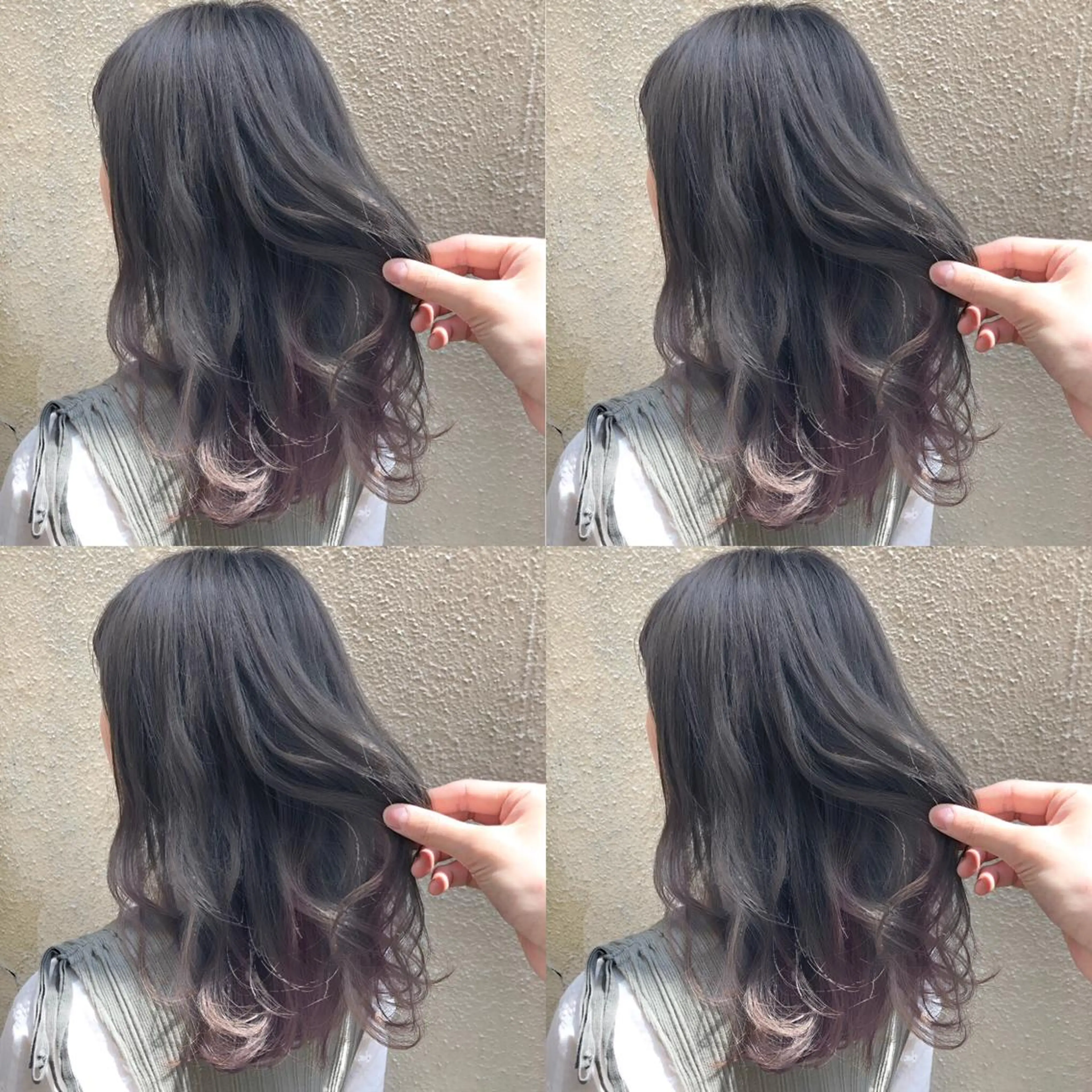 セミロング カラー ブリーチ ブルーカラー ブルーグレー ブルーグレージュ グレージュ Siesta所属・📣髪質改善縮毛矯正 特化美容師｜庭田📣のヘアスタイル