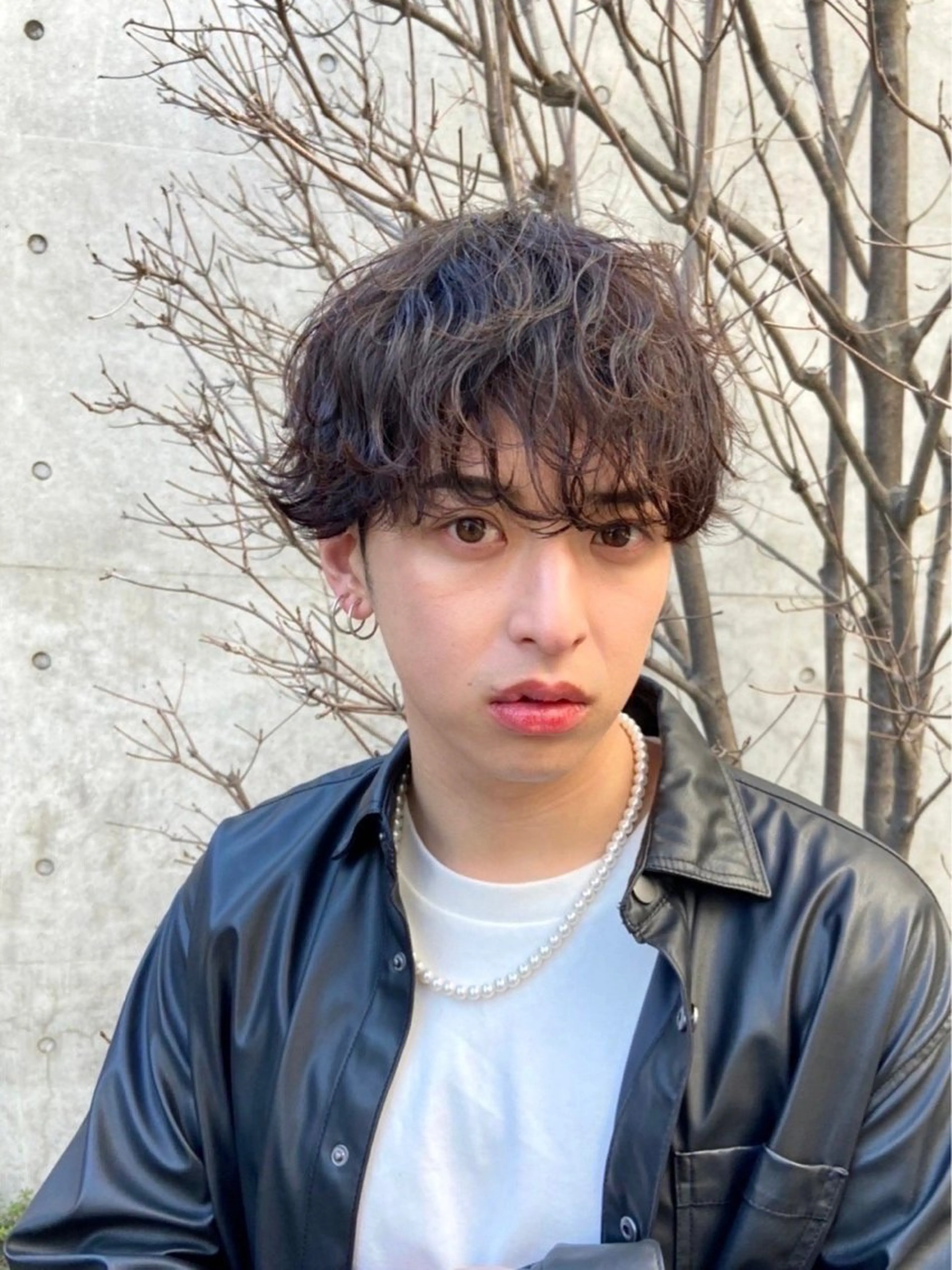 メンズ カット ヘアカラー トリートメント ダブルカラー寒色系 ボリューム改善ハヤトのヘアスタイル