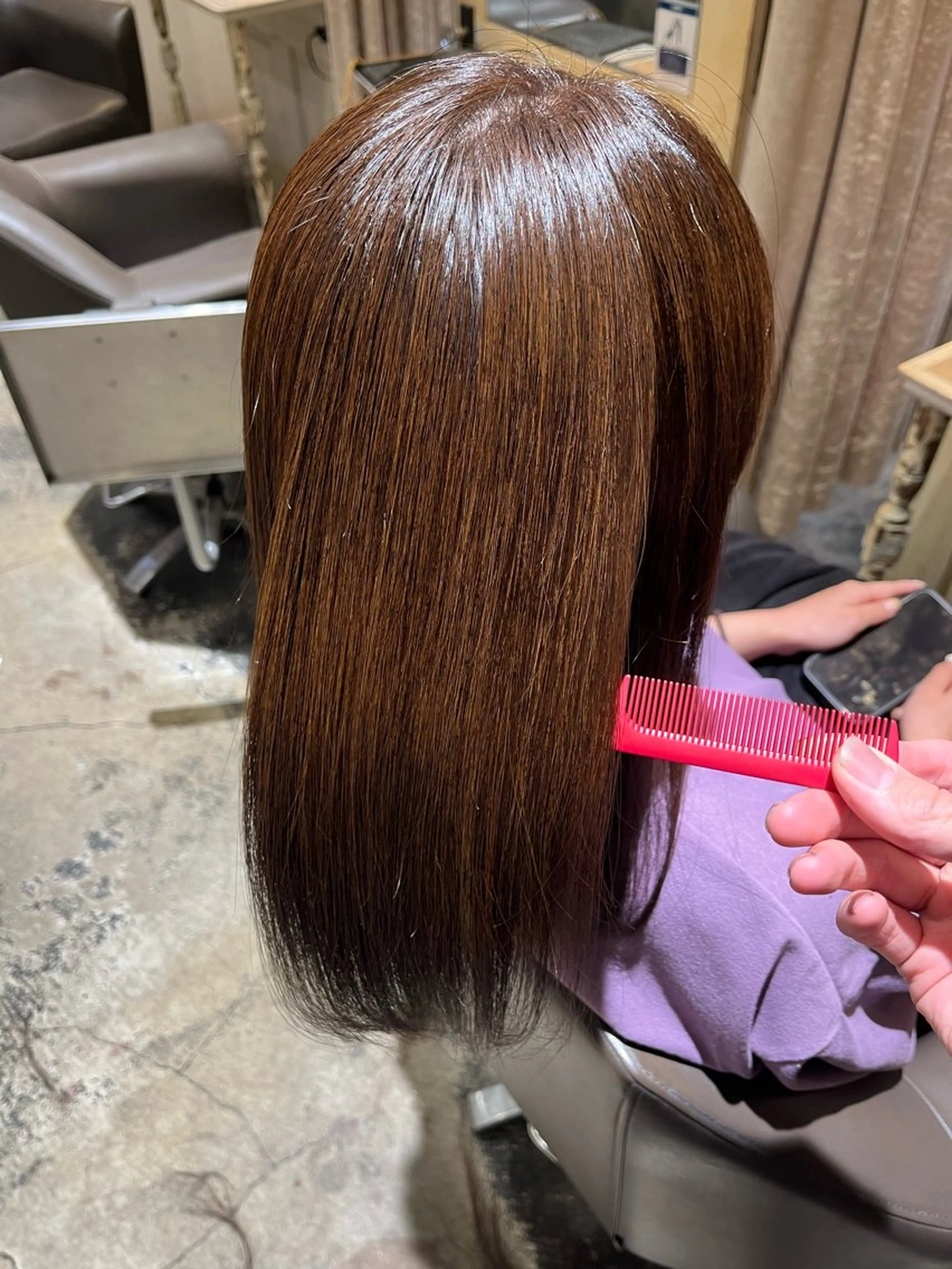 セミロング ヘアカラー トリートメント 道下 颯人のヘアスタイル