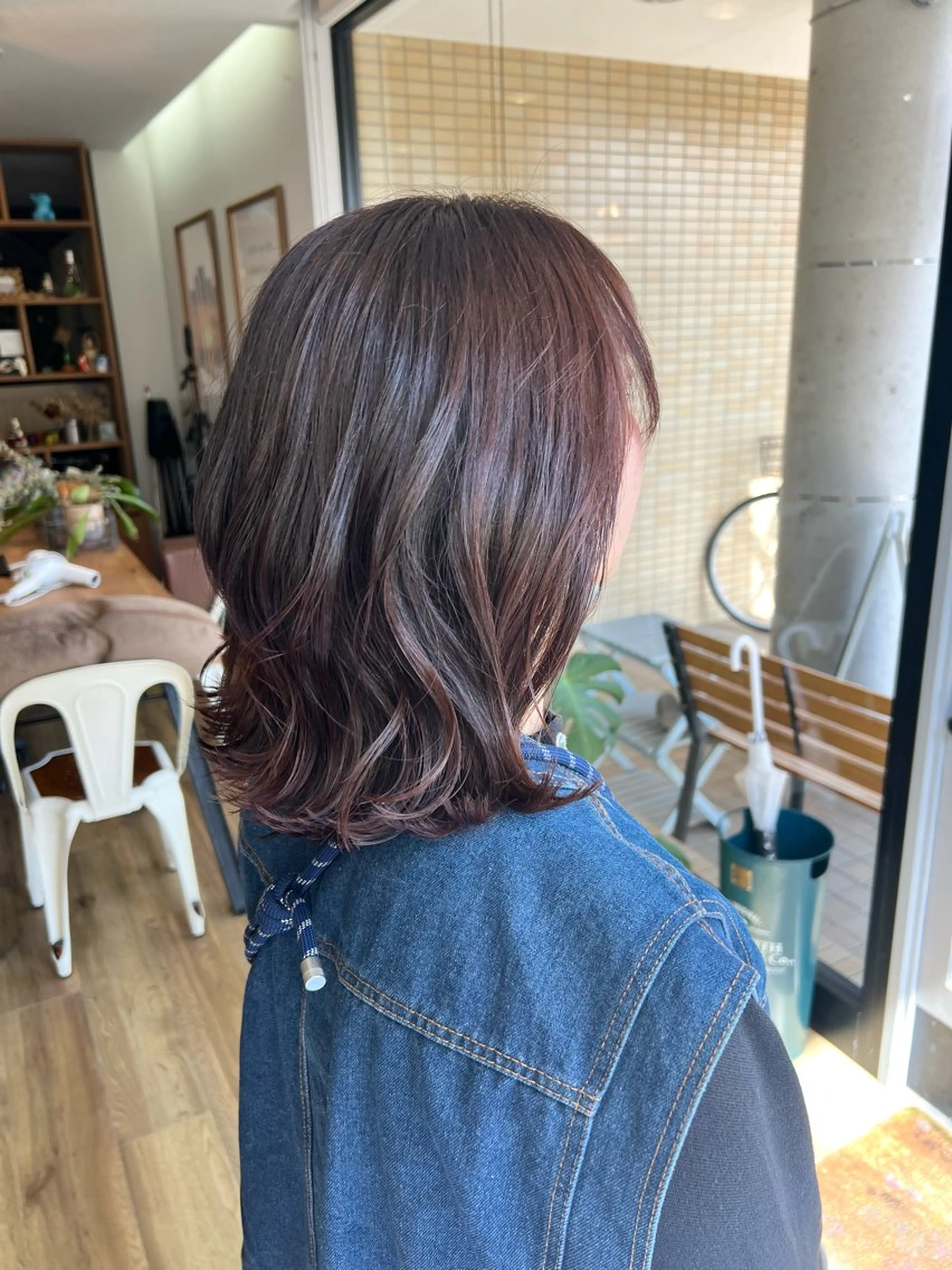 ミディアム カラー ブラウンカラー ピンクカラー ピンクブラウン ヘアカラー トリートメント 堀 望美のヘアスタイル