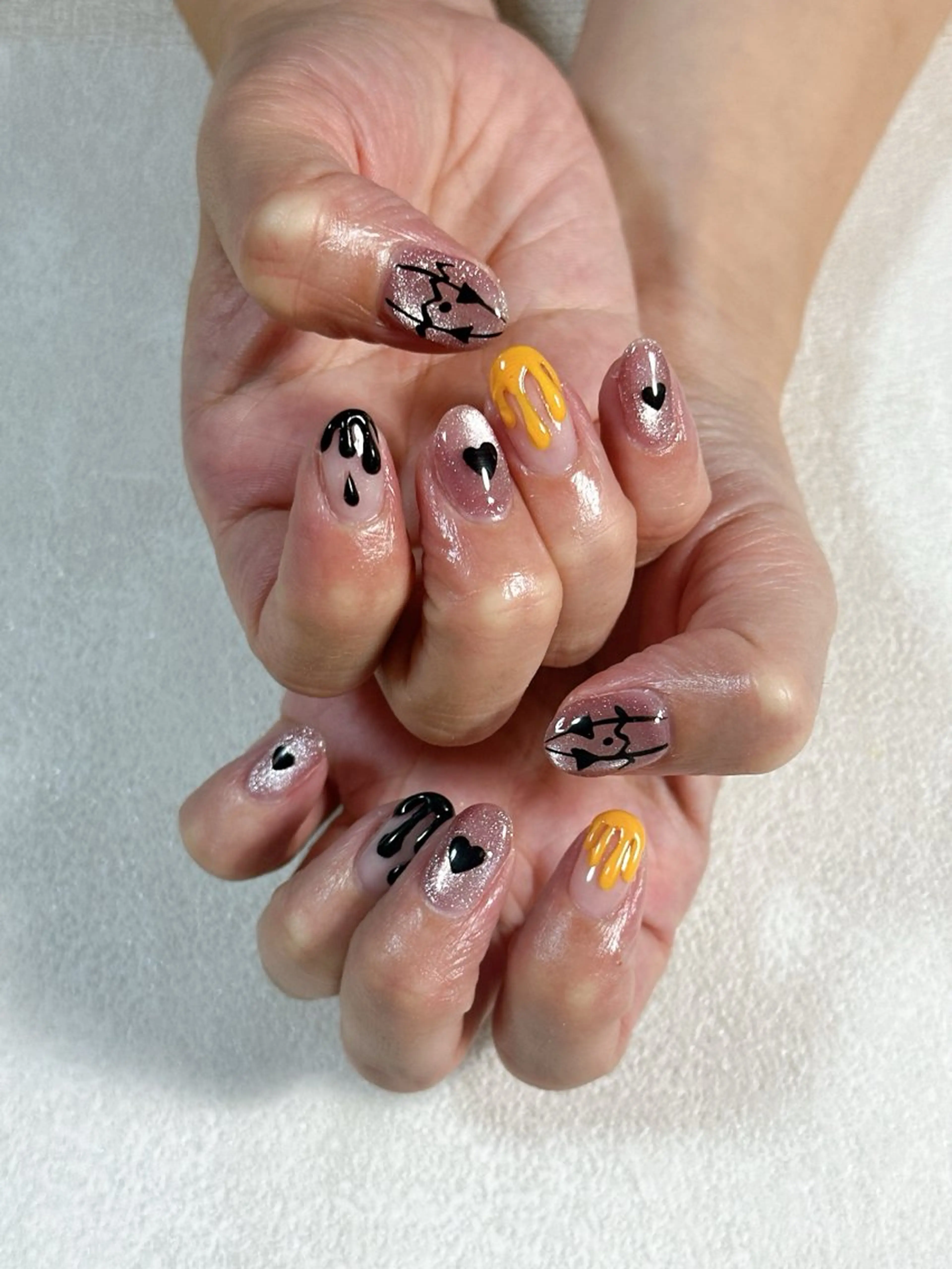 ネイル オーロラネイル ブルー フットネイル フレンチネイル ジェルネイル kiki nail たまプラーザのネイルデザイン
