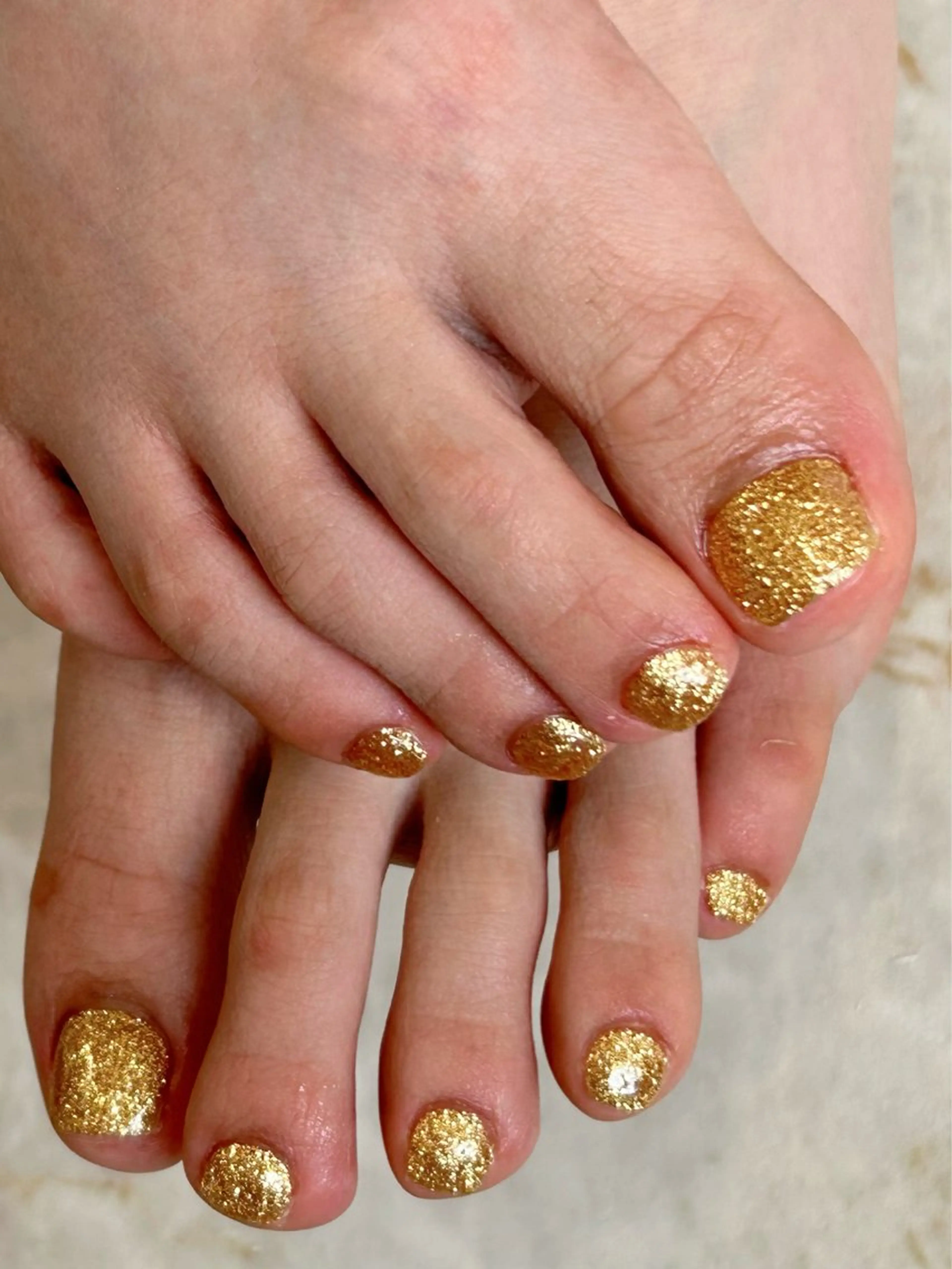 ネイル ゴールド ラメ(グリッター) シンプルネイル Bianca栄店 はるなのネイルデザイン