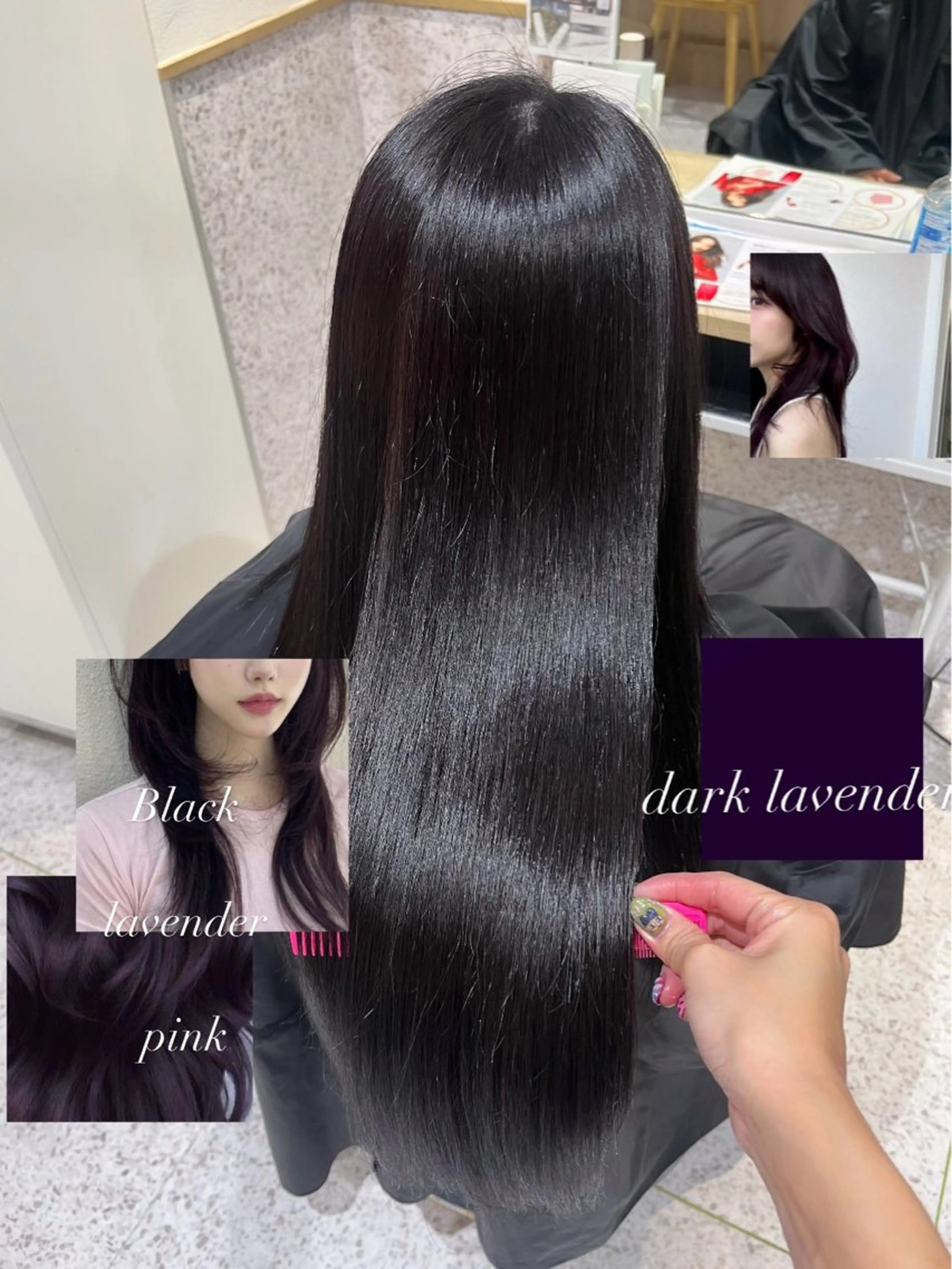 ロング カラー ブリーチ ディープラベンダー ラベンダーカラー ブリーチなしカラー 髪質改善 ヘアカラー トリートメント 髪質改善&艶カラー/ ほんだあみ (♡)のヘアスタイル