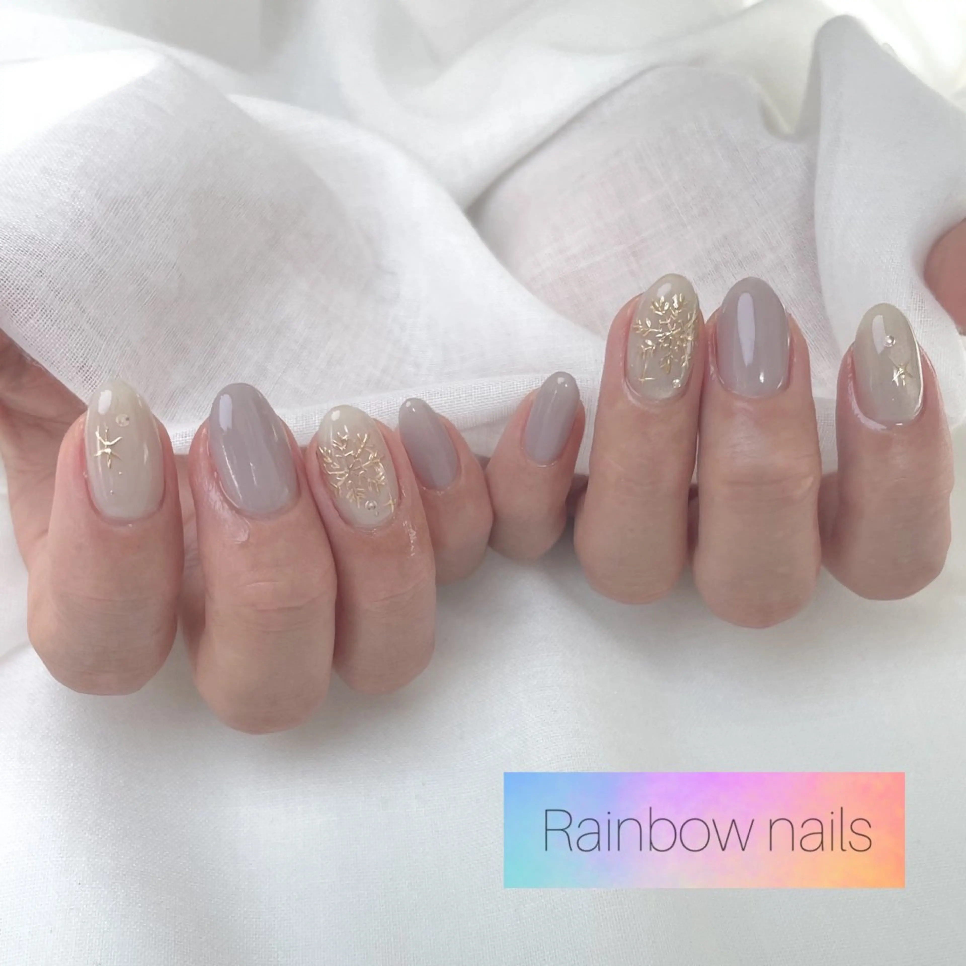 ネイル Rainbow nailsくろちゃんのネイルデザイン