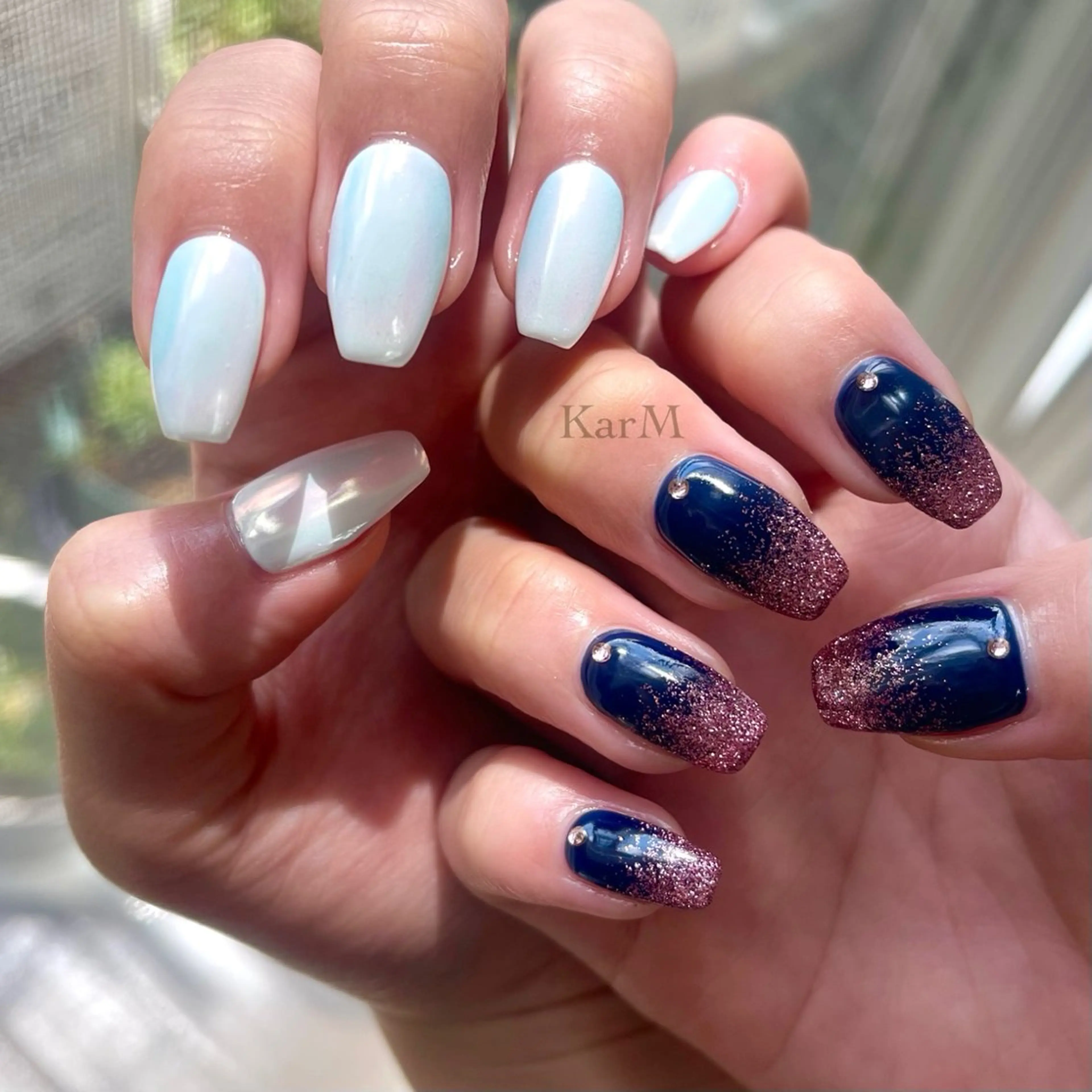 ネイル オーロラネイル チークネイル フラッシュネイル フレンチネイル グラデーション ハンドネイル ogino karinのネイルデザイン