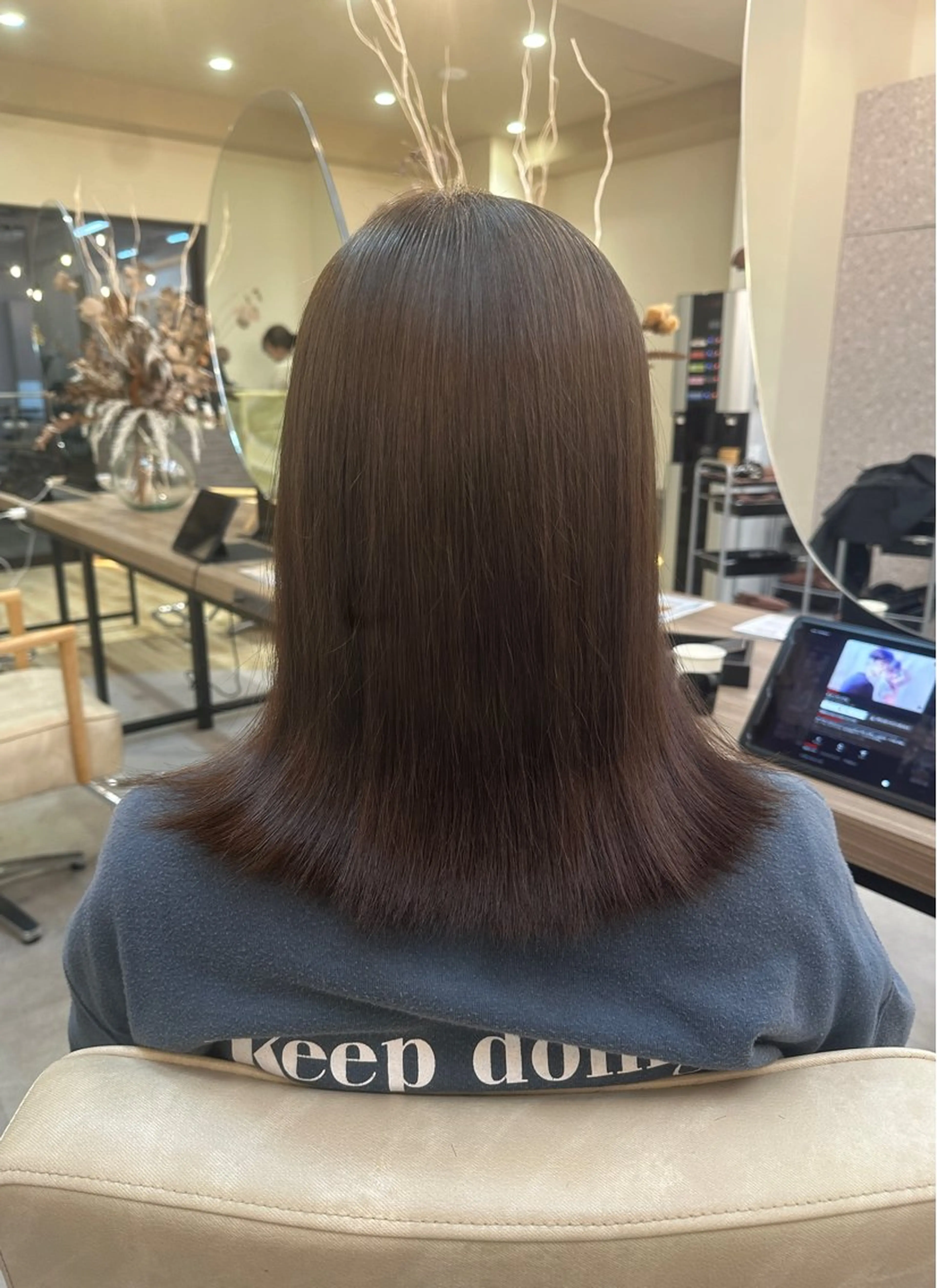 ミディアム カラー ブラウンカラー オレンジ ヘアカラー 暗髪/艶カラー /yaekaのヘアスタイル