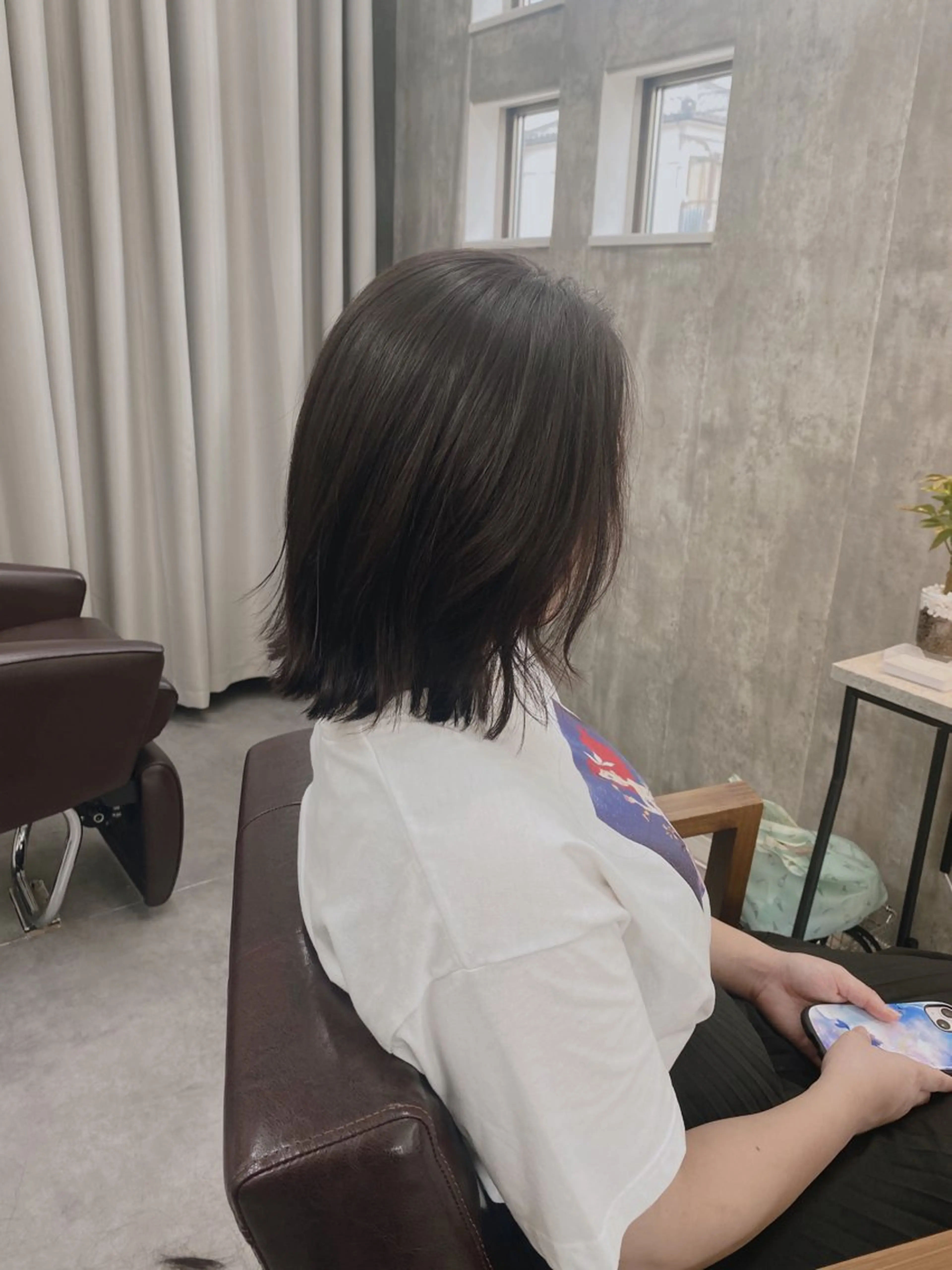 ミディアム ピンクブラウン 1席のみの 美容室IKKIのヘアスタイル