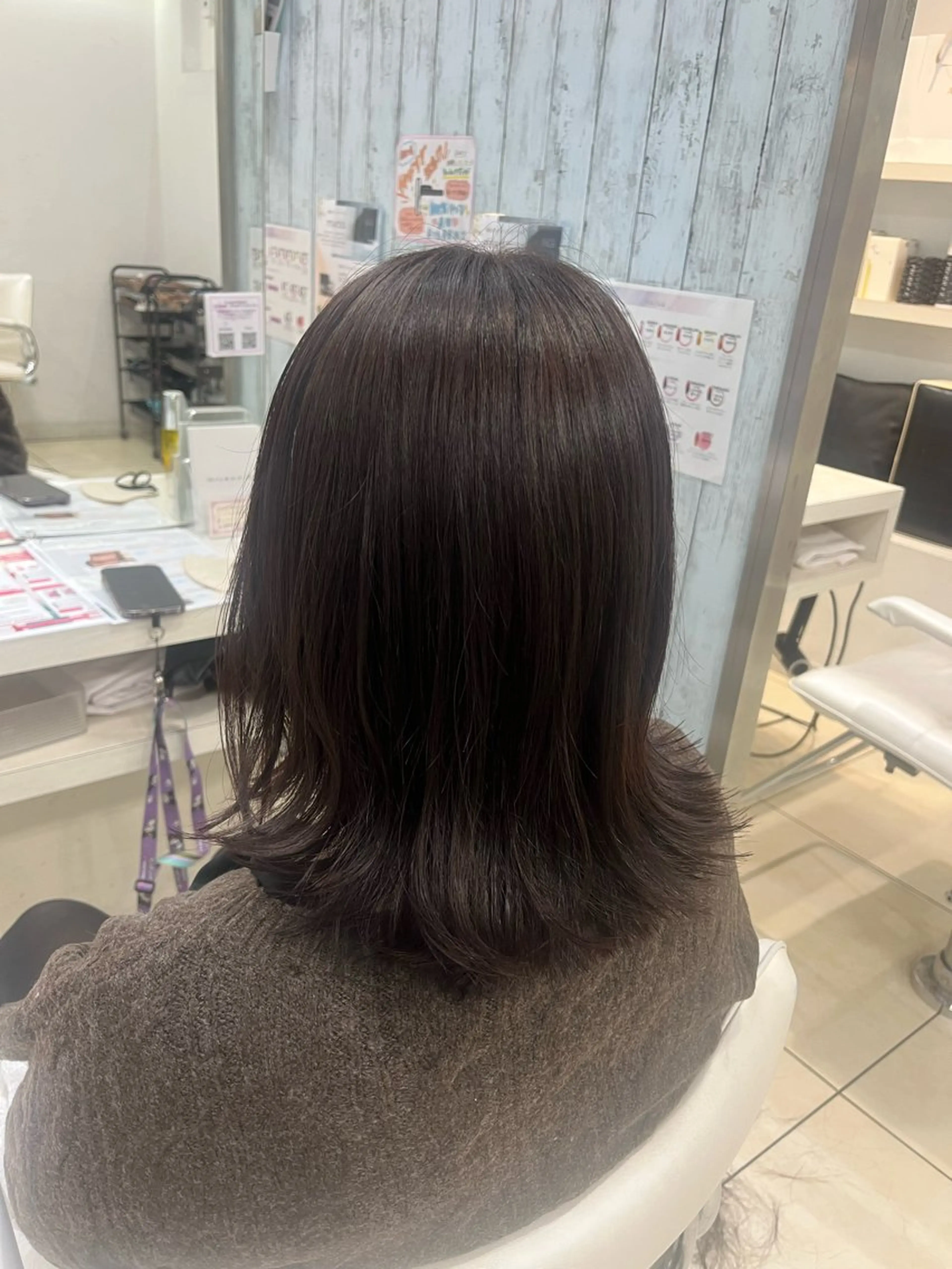 セミロング 【髪質改善カラー】 あむ·. ⟡ 🖤のヘアスタイル