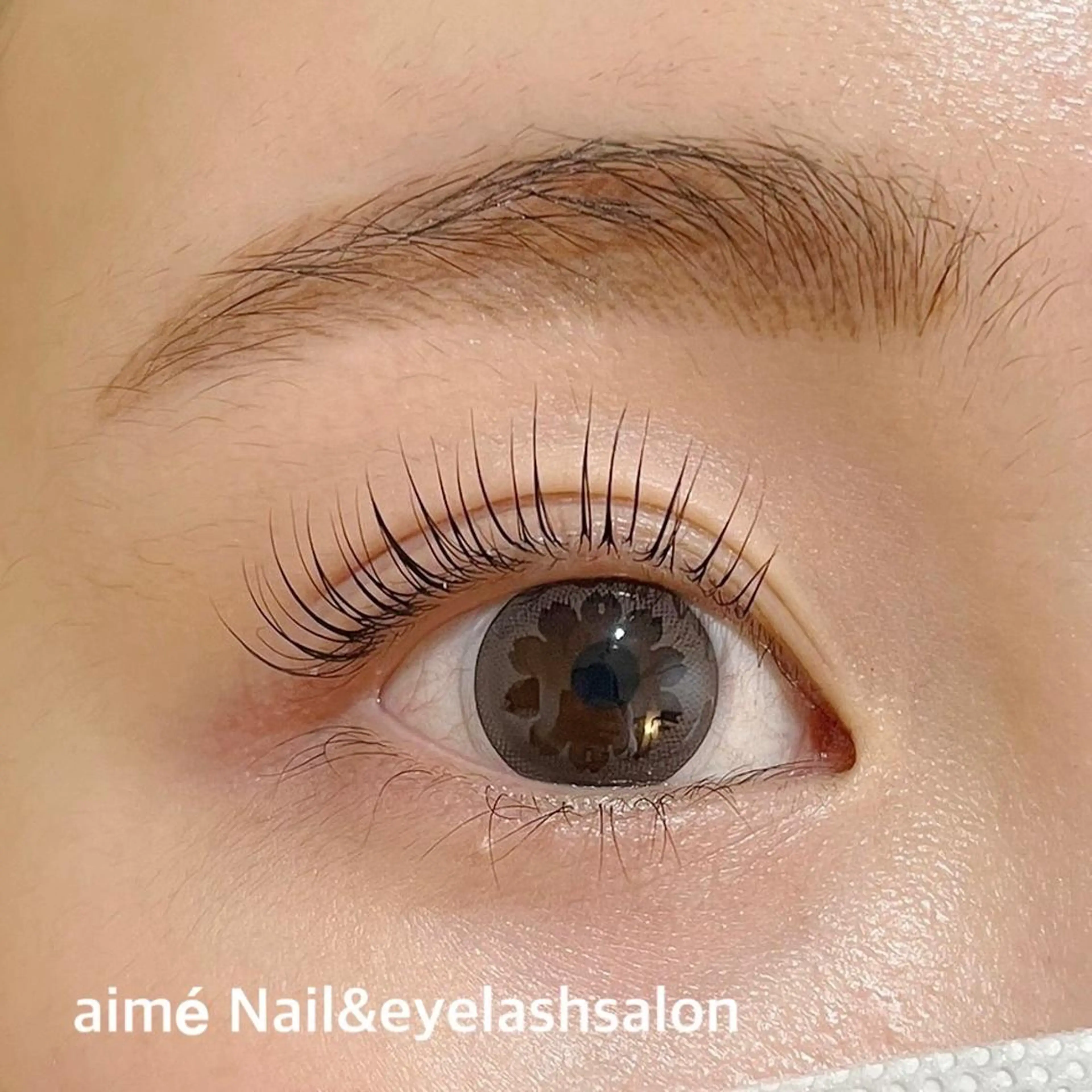 マツエク・マツパ バインドロック フラットラッシュ まつげパーマ 一重×まつ毛パーマ aime 中崎町のネイルデザイン