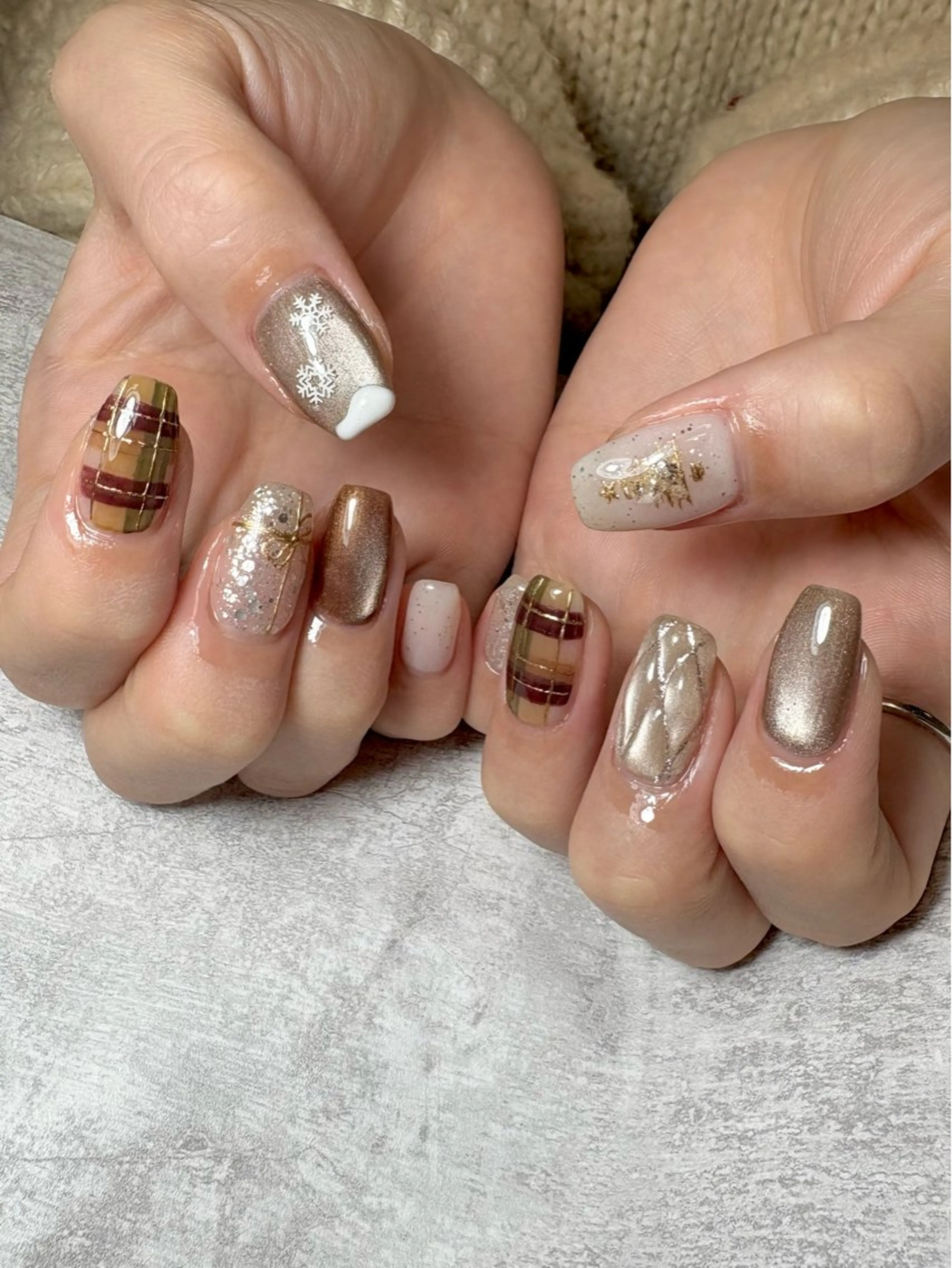 ネイル 持ち込み 冬ネイル クリスマス BEAUTY GARDEN 【nail salon unseul】所属・nana .のネイルデザイン