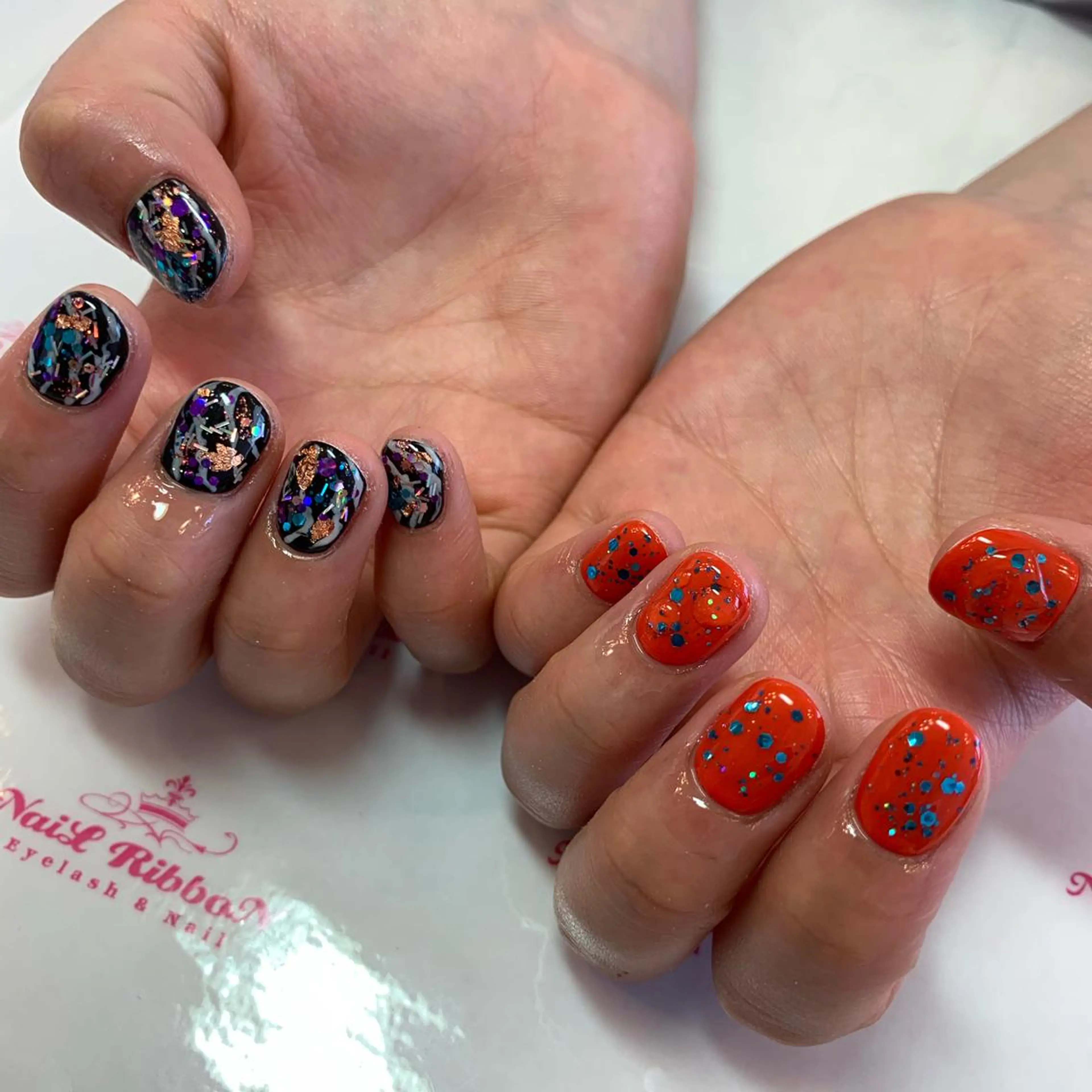 ネイル ネイルリボン 受付スタッフのネイルデザイン