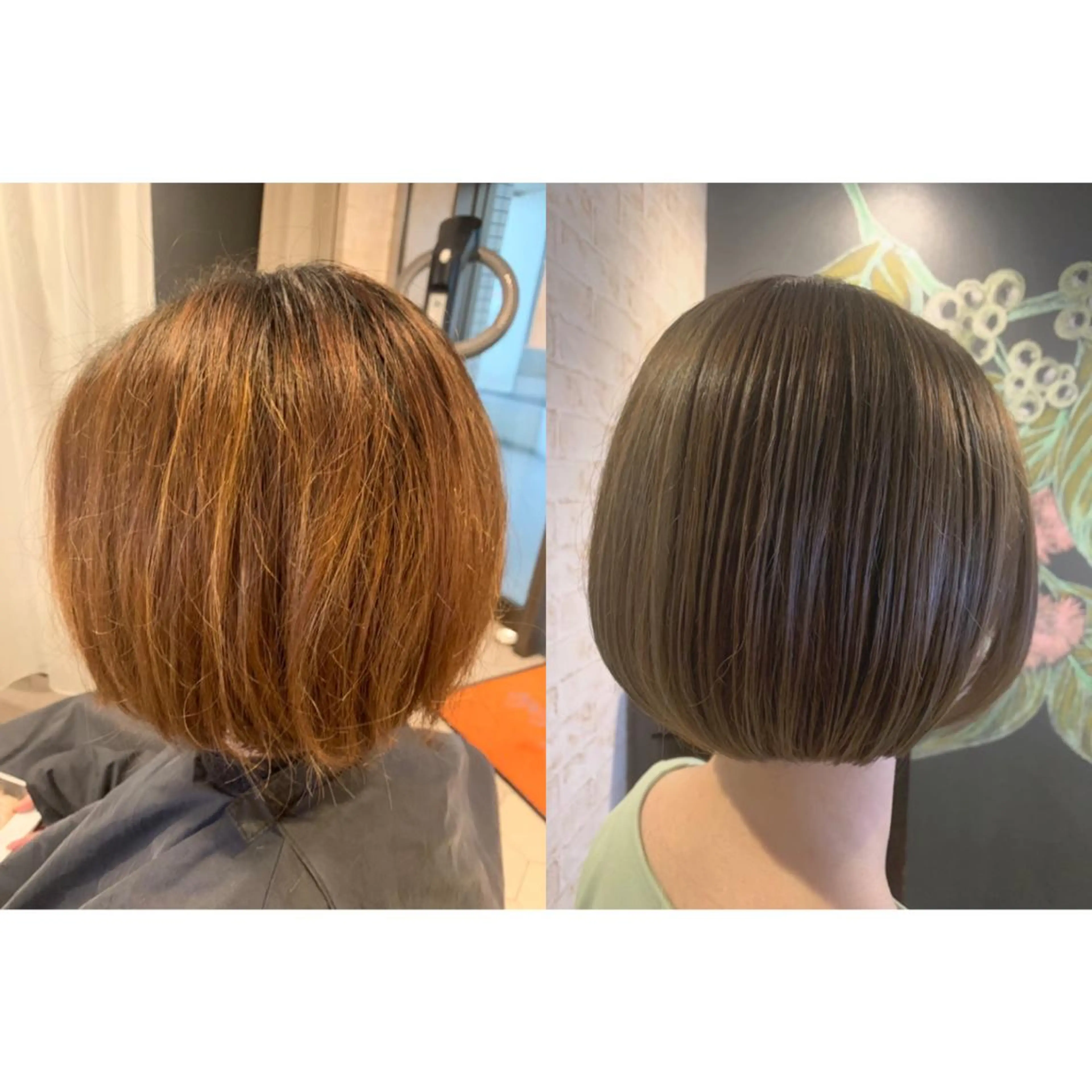 ショート カラー アッシュ ハイライトカラー オリーブアッシュ オリーブカラー ボブ ✨縮毛矯正✨髪質改善 ナカシマ ユミのヘアスタイル