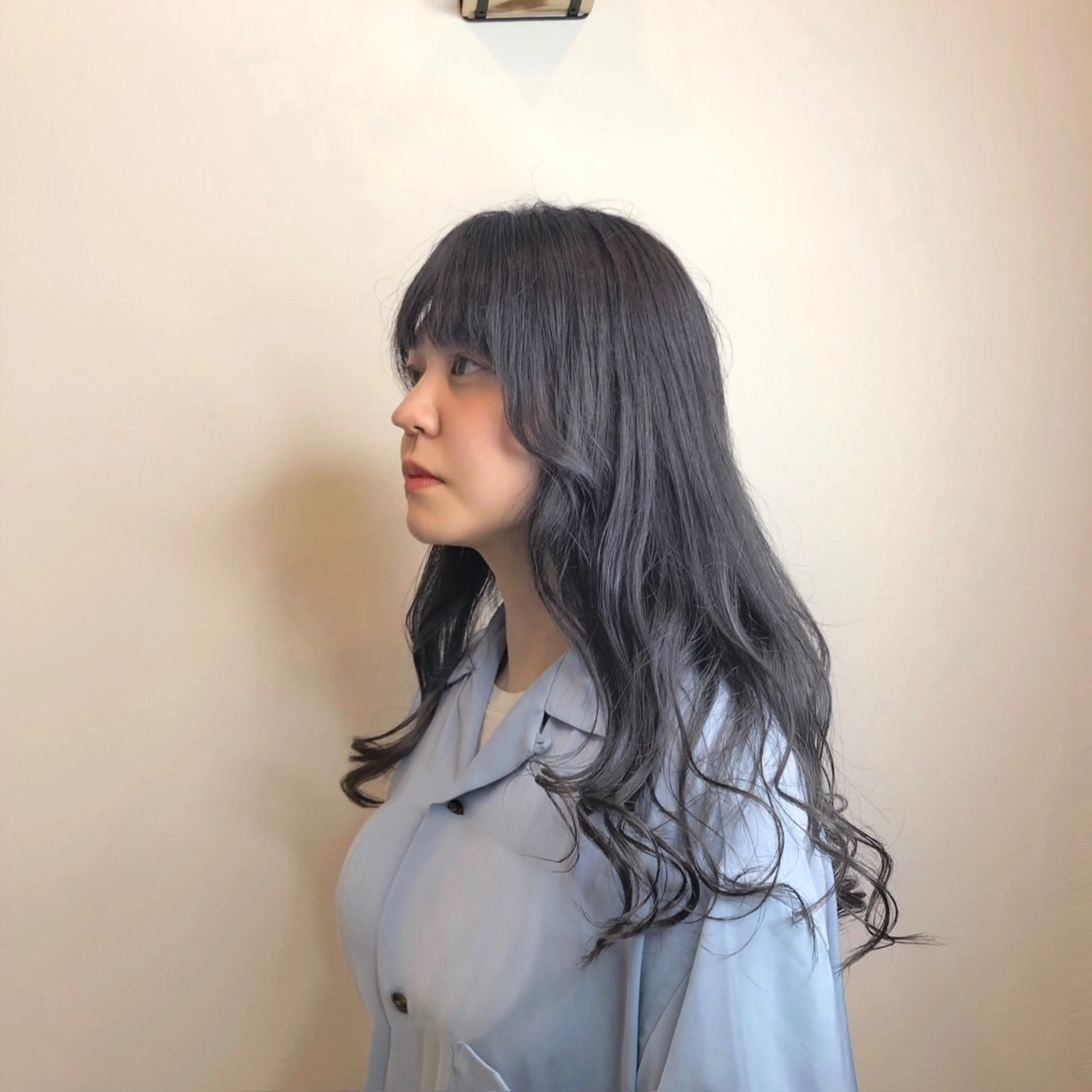 ロング カラー ブリーチ ブルーカラー ブルージュ ダークグレー グレージュ a/n 【アン】のマツエク・マツパデザイン