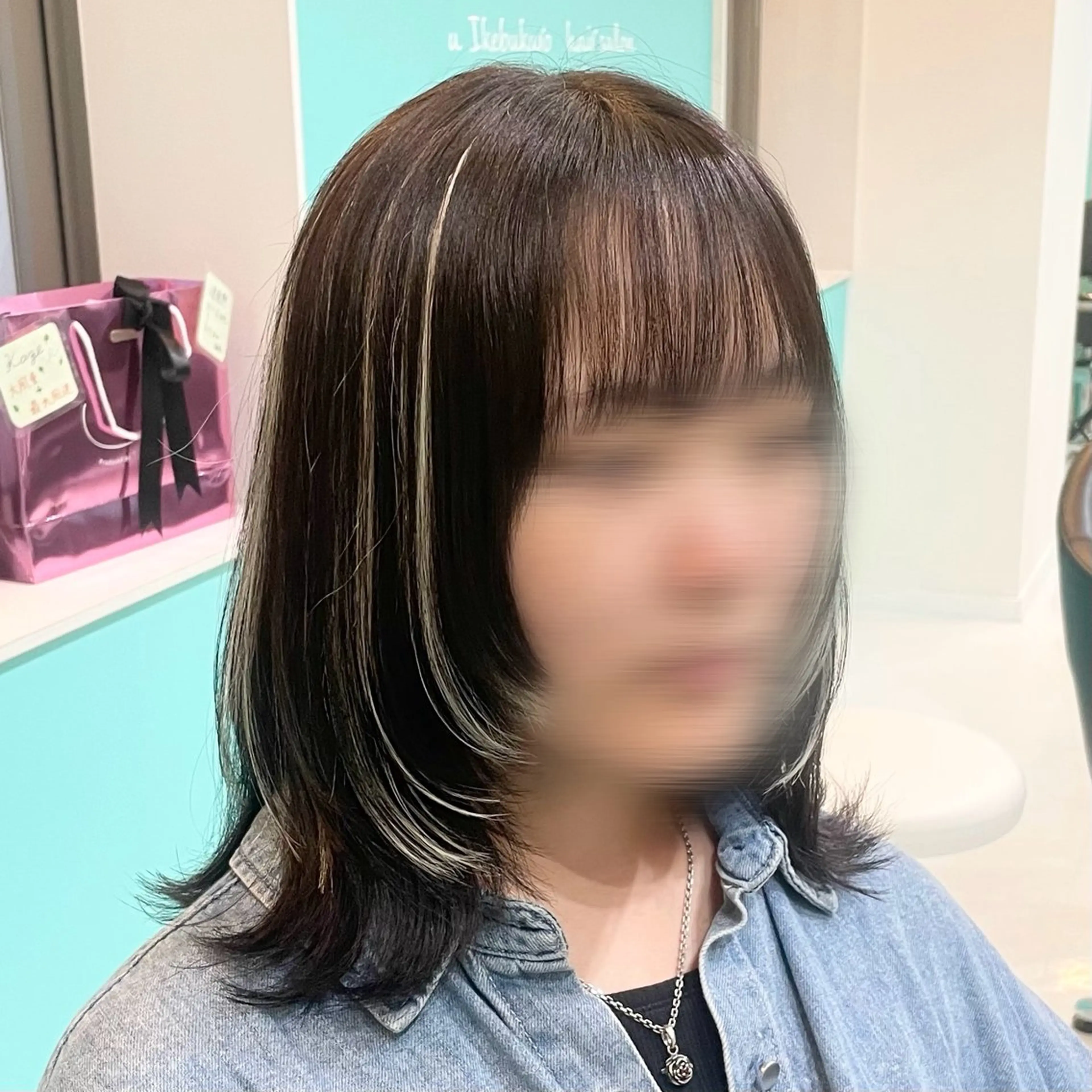 ミディアム カラー カット エクステ Natsuki‎🤍 透明感×艶カラー🫧のヘアスタイル