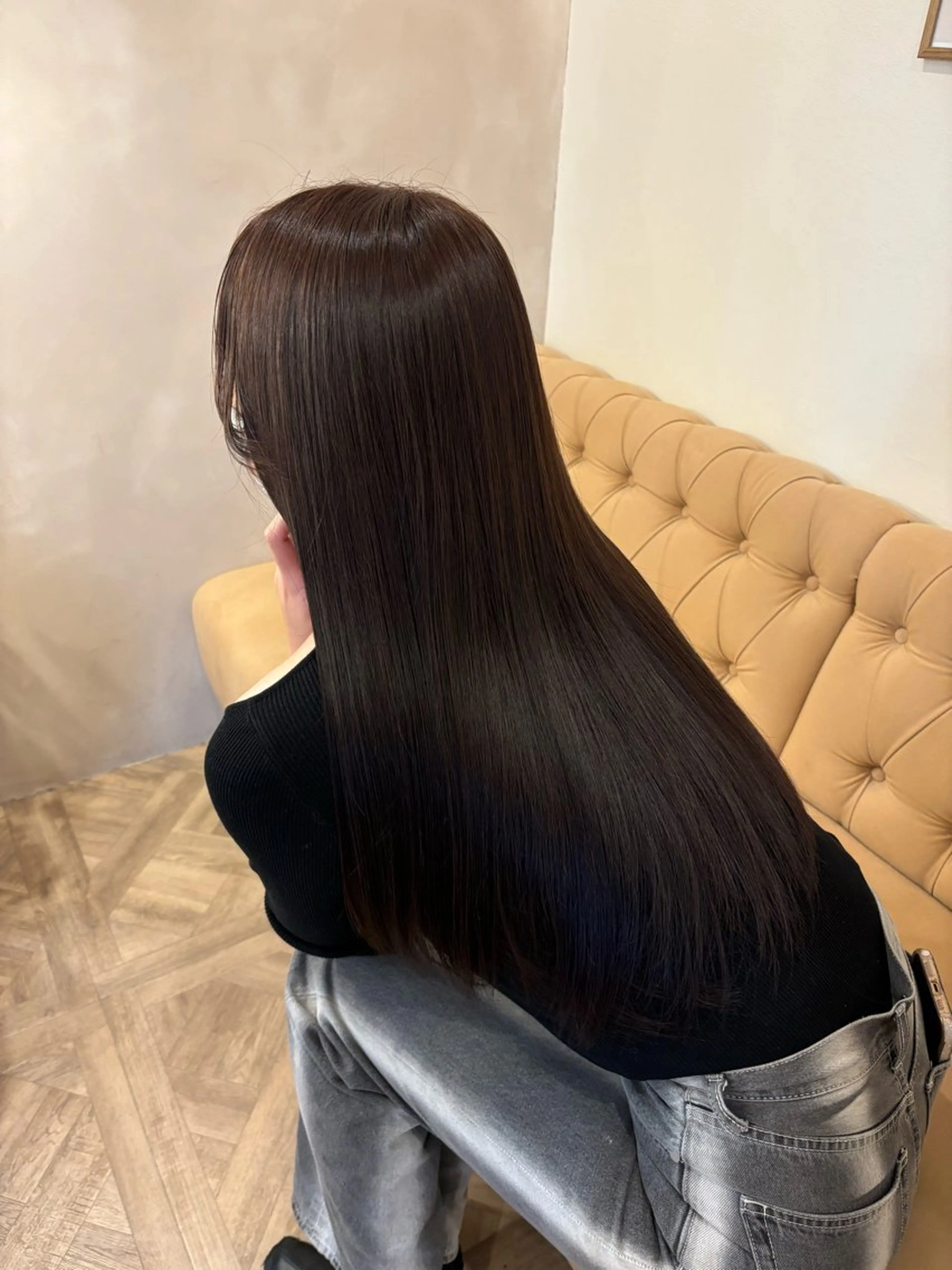 ロング カラー ヘアカラー トリートメント 暖色/ミルクティー/ レイヤー/yuriaのヘアスタイル