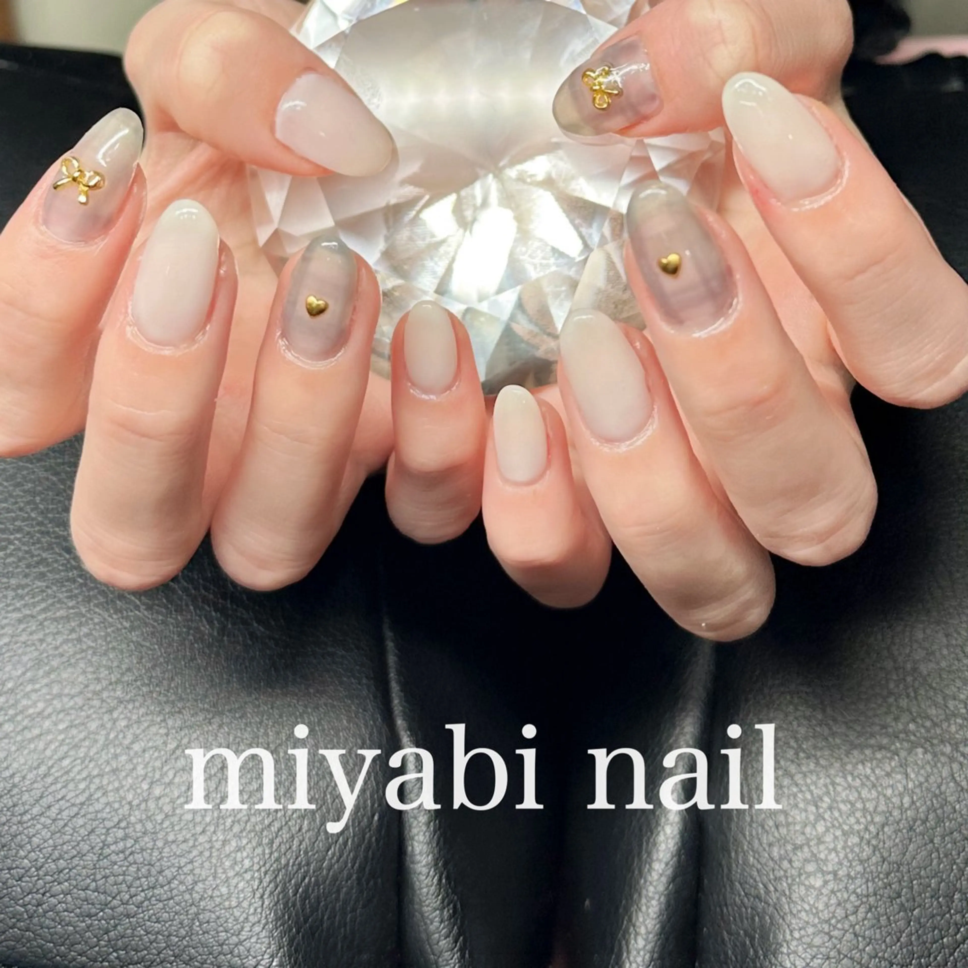 ネイル ジェルネイル 持ち込み ホワイト ハンドネイル miyabi nail 桂川駅近くのネイルデザイン