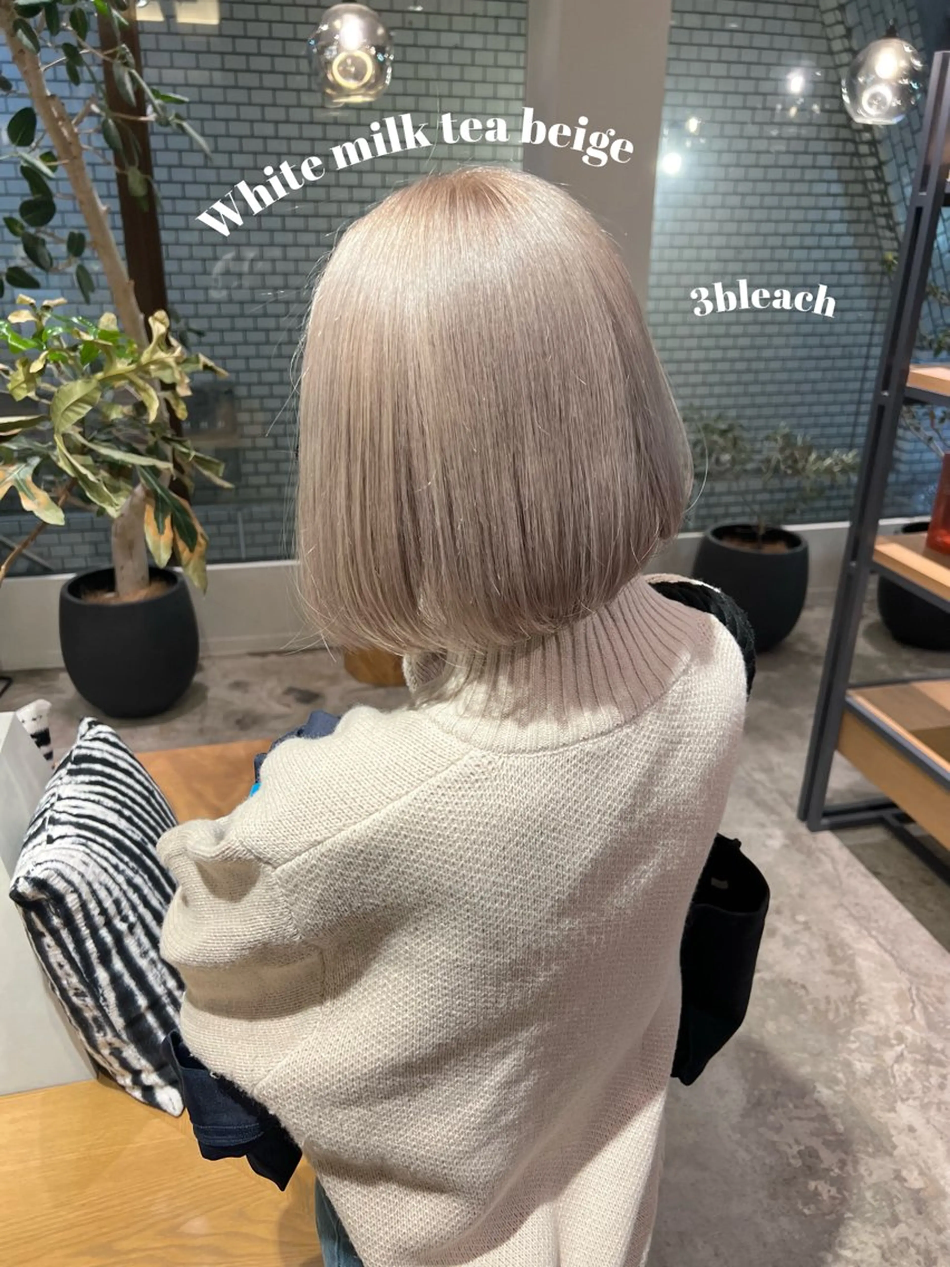 ミディアム カラー ベージュカラー ブリーチ ホワイトベージュ ヘアカラー Kana 🍋 ハイトーン【高円寺】のヘアスタイル
