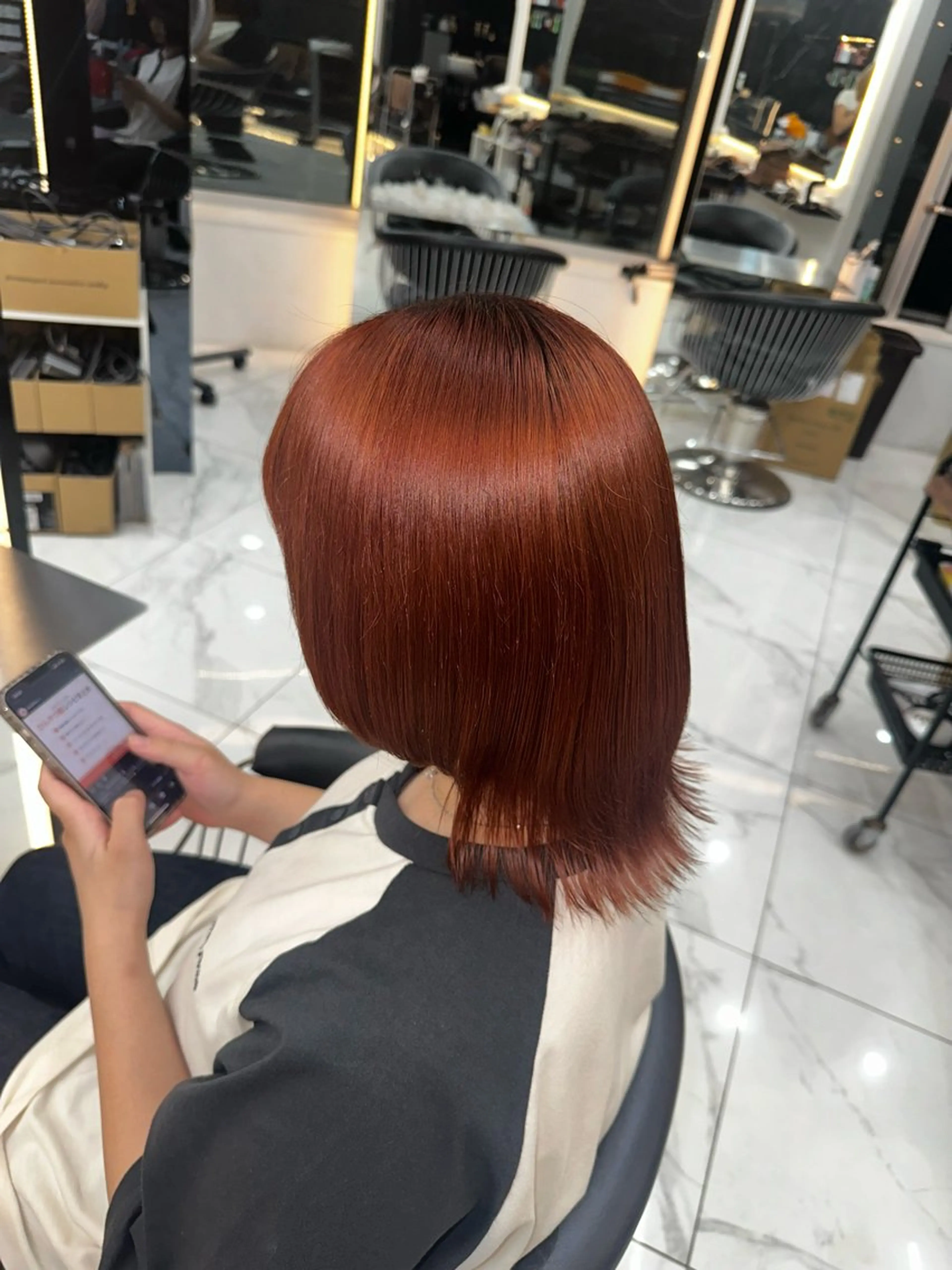 カラー ブラウンカラー オレンジ オレンジブラウン 【Lapis 渋谷本店】りかのヘアスタイル