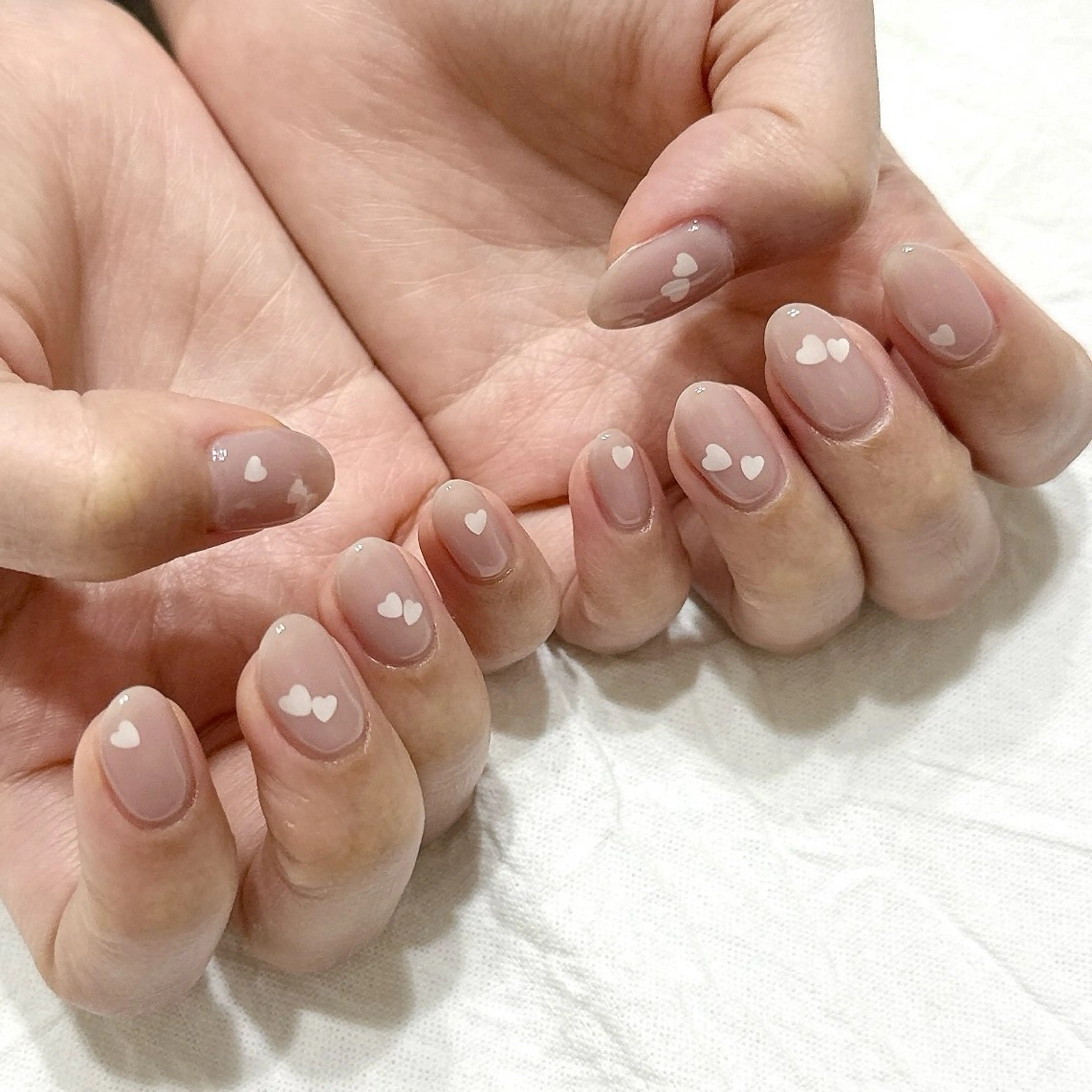 ネイル ハート シンプルネイル ハンドネイル peaberry nailのネイルデザイン