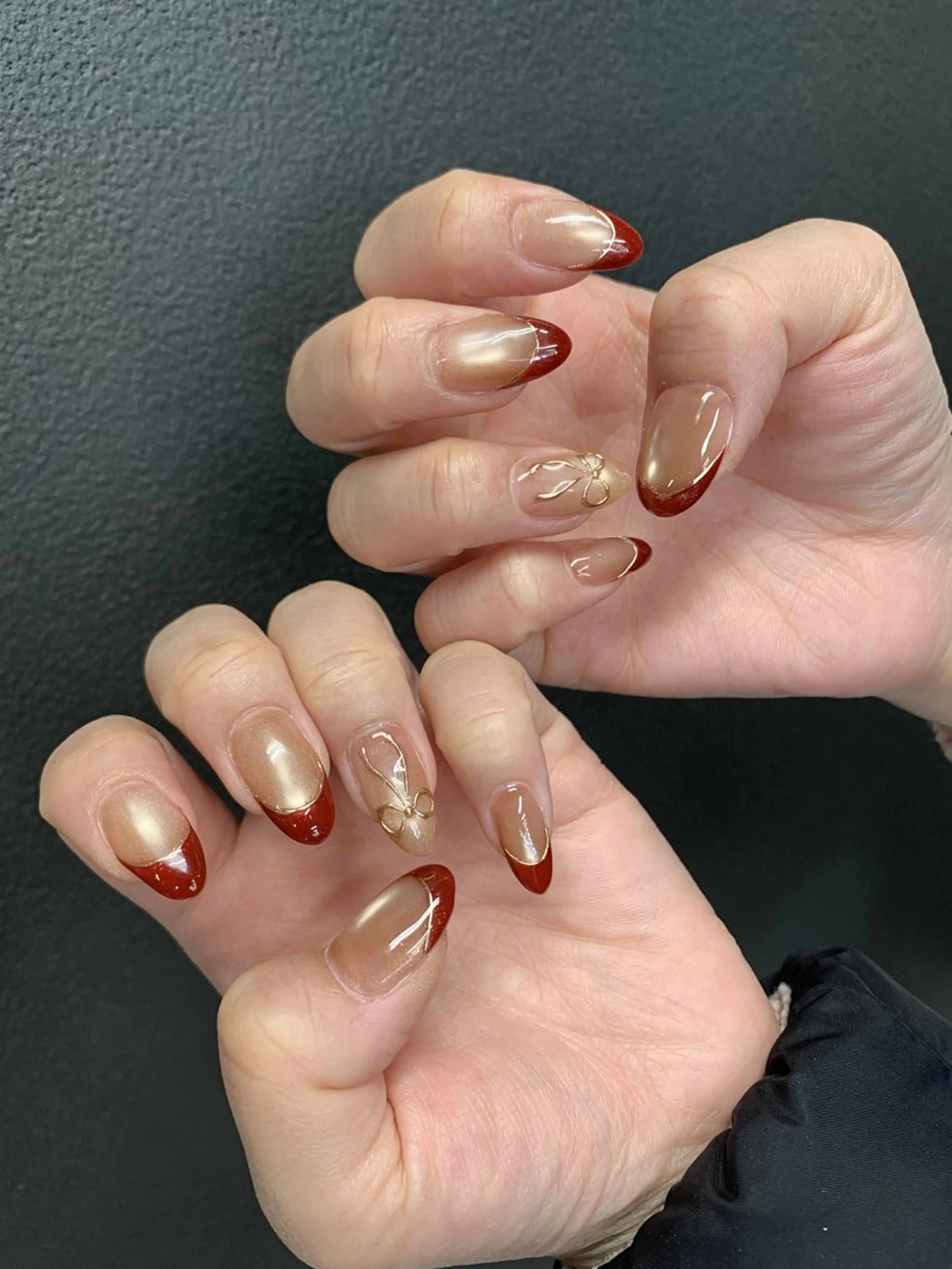 ネイル 韓国ネイル 持ち込み ニュアンスネイル ネイルチップ 冬ネイル RINN ANA.CHUOのネイルデザイン