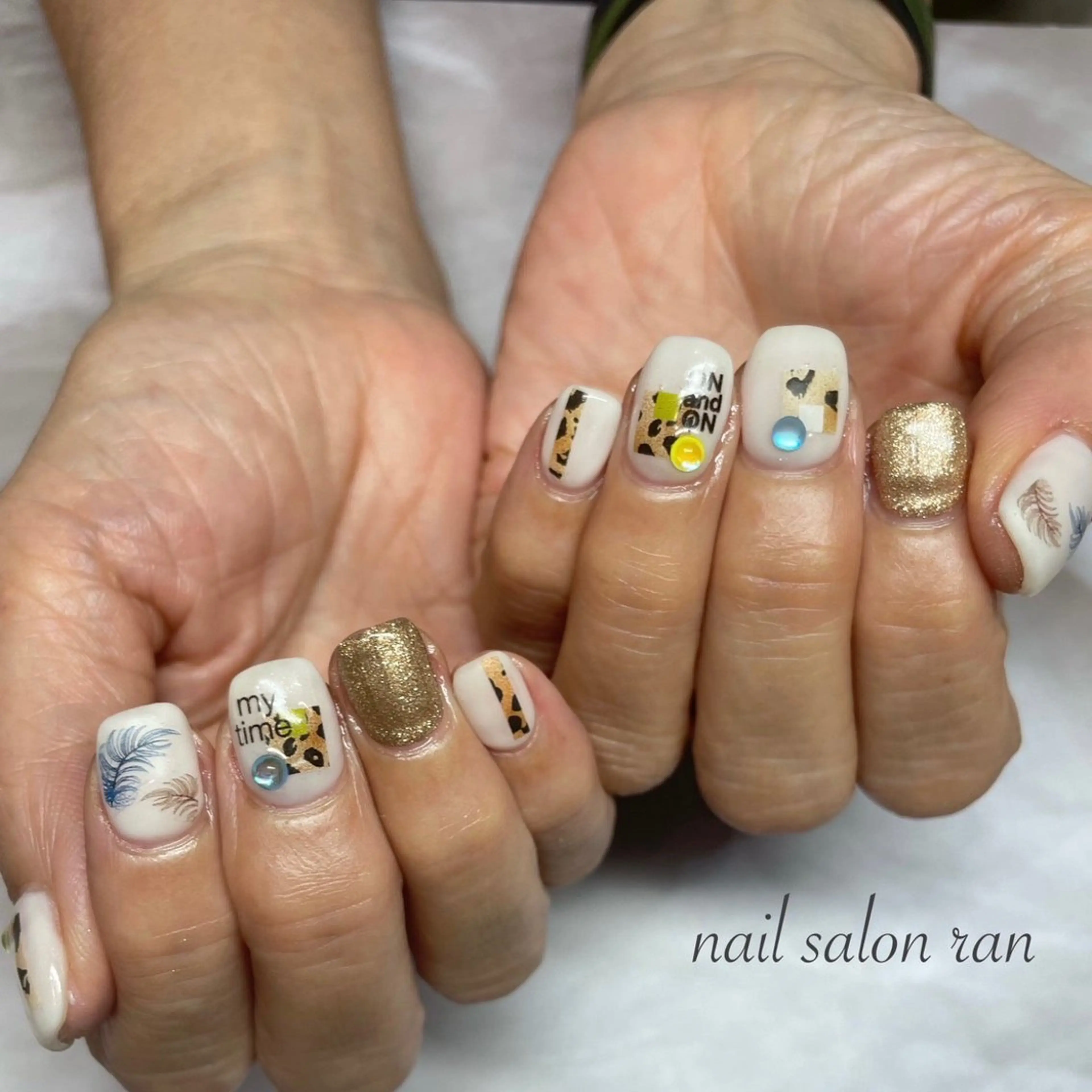 ネイル アニマル柄 ニュアンスネイル nailsalon ranのネイルデザイン