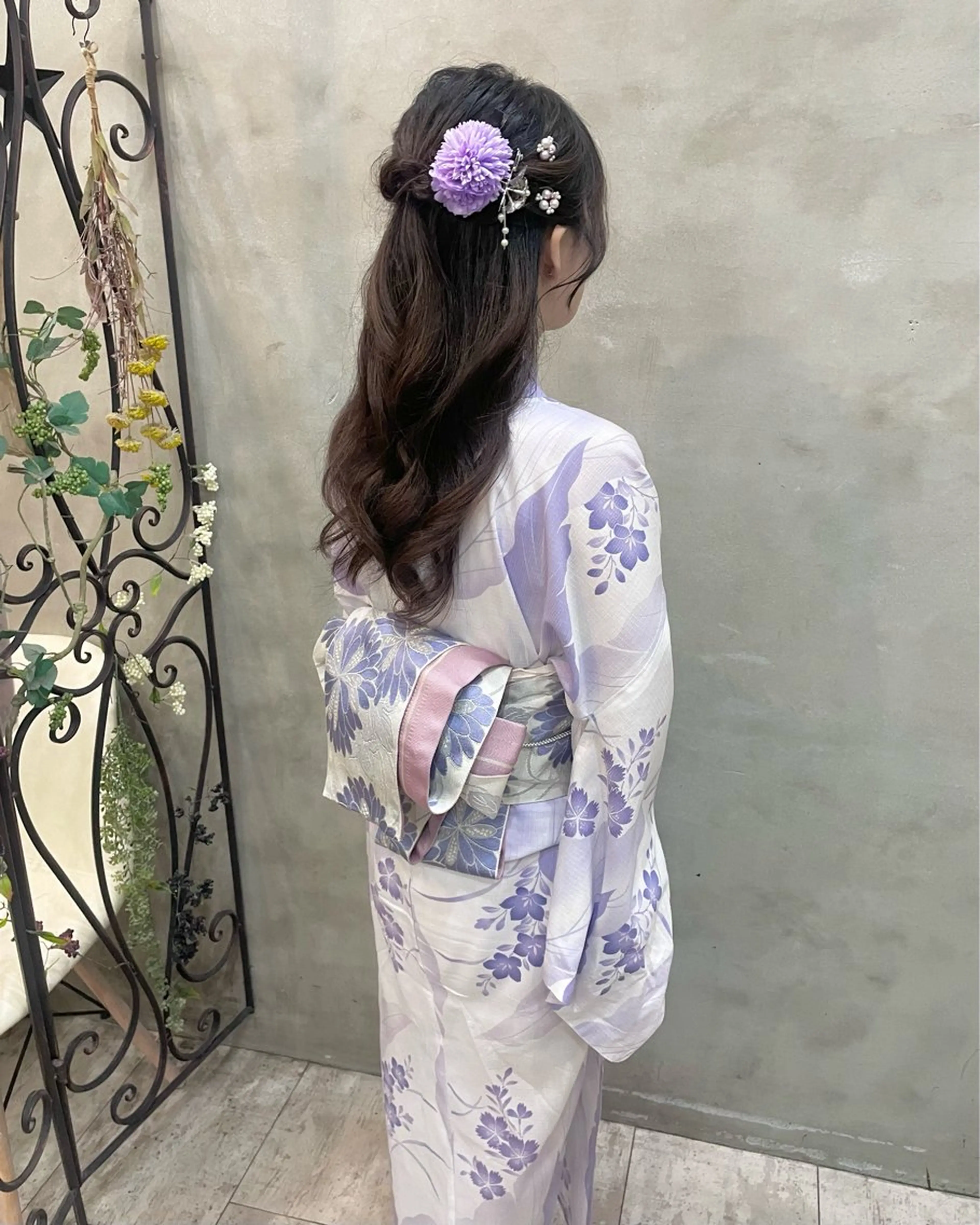 ロング ヘアアレンジ 着付け 【ピンク/韓国ヘア/ ヘアセット】亜海のヘアスタイル