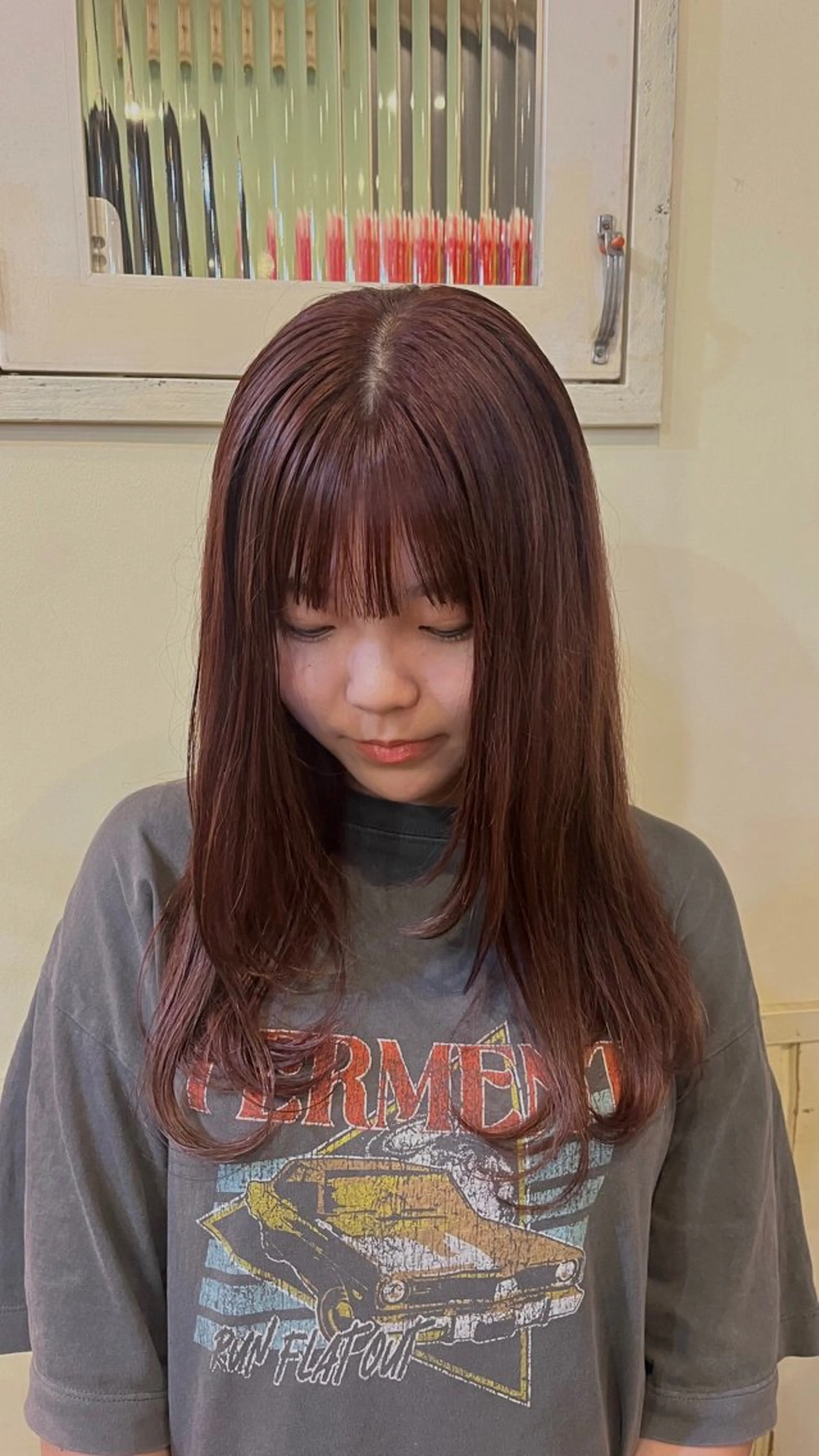 セミロング カラー ヘアカラー 竹島 綾乃のヘアスタイル