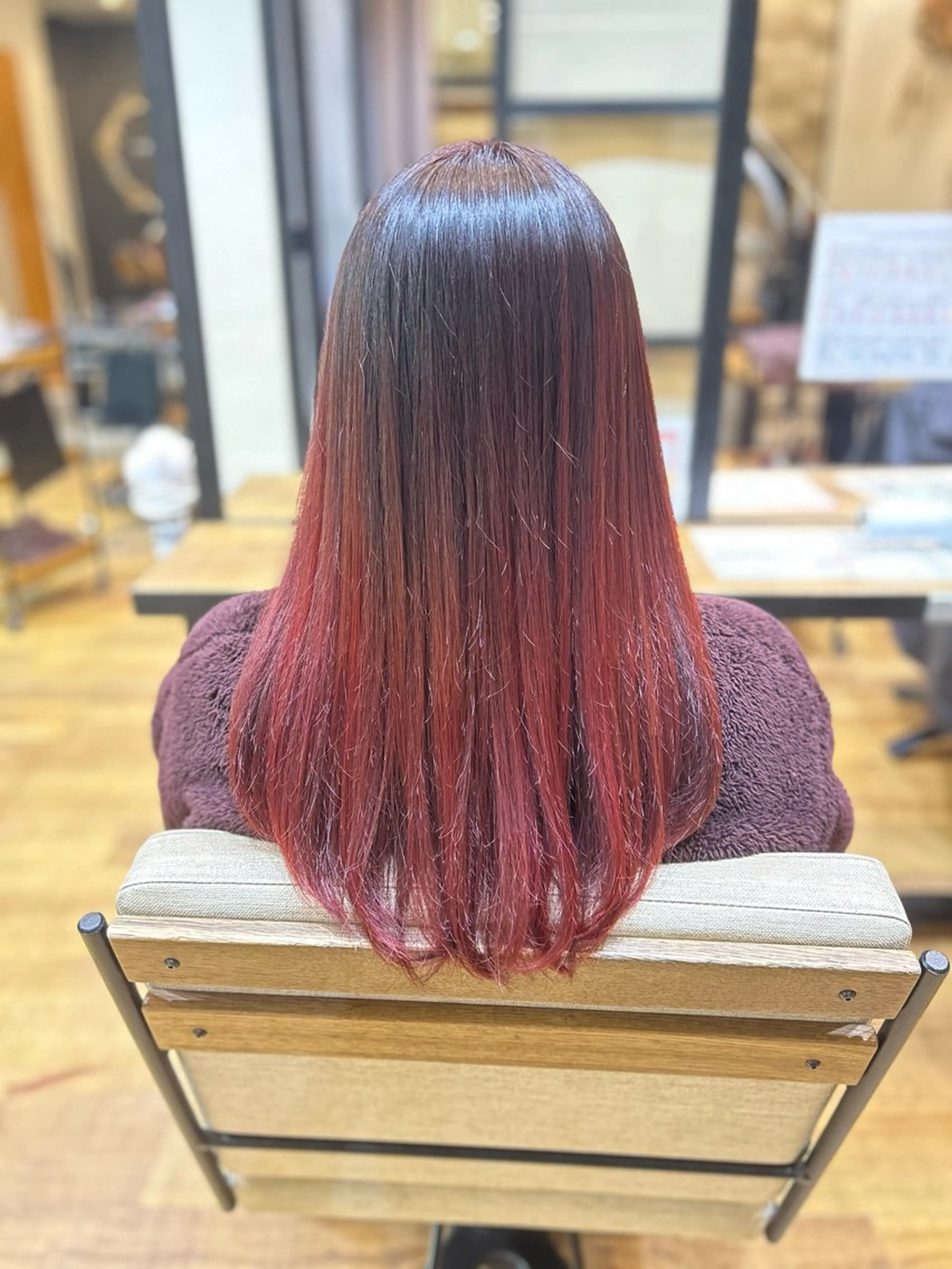 セミロング カラー グラデーションカラー レッドカラー カット ヘアカラー トリートメント 🎀たな 🧸のヘアスタイル