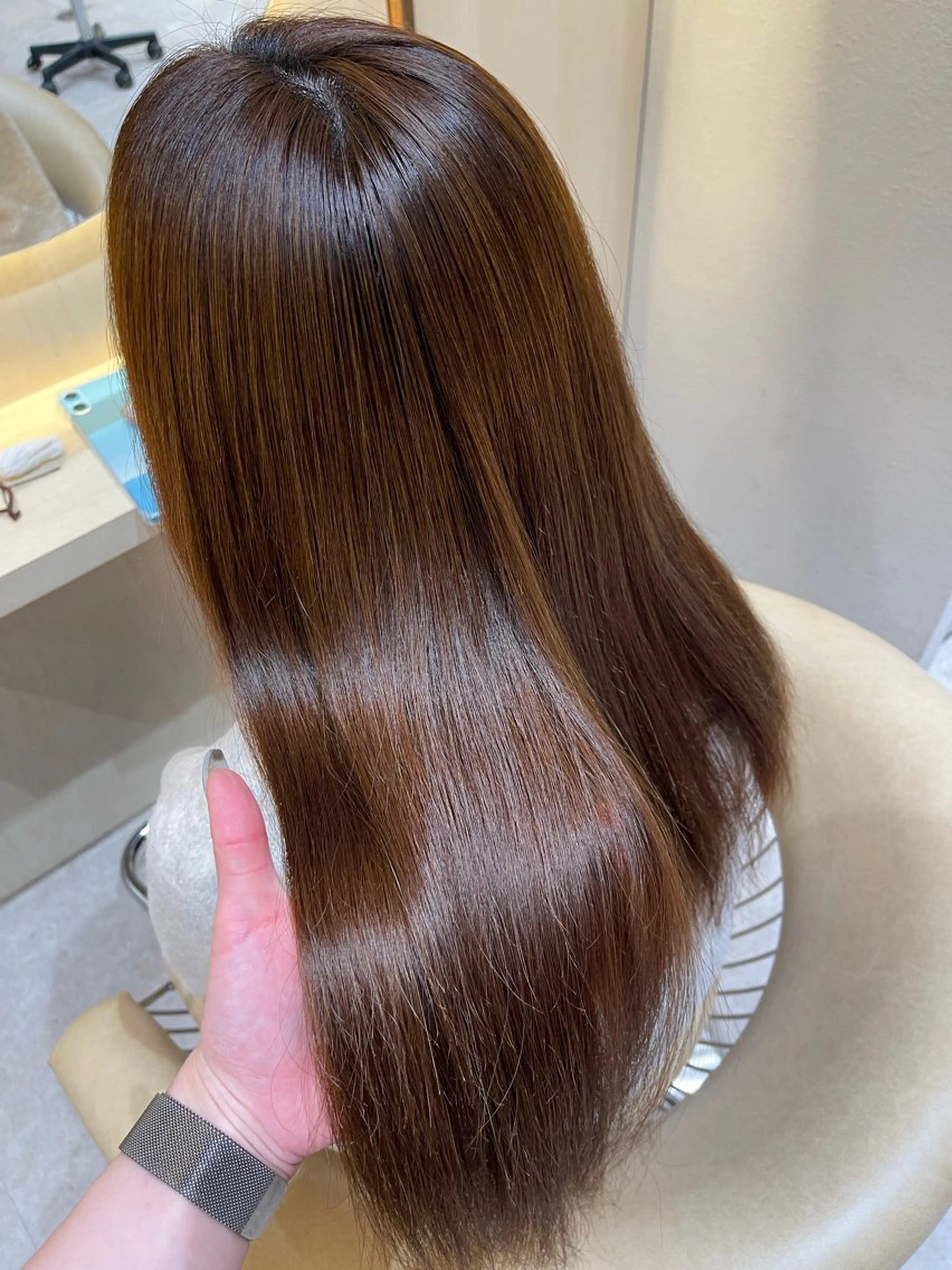 ミディアム カラー 竹田 真梨子のヘアスタイル