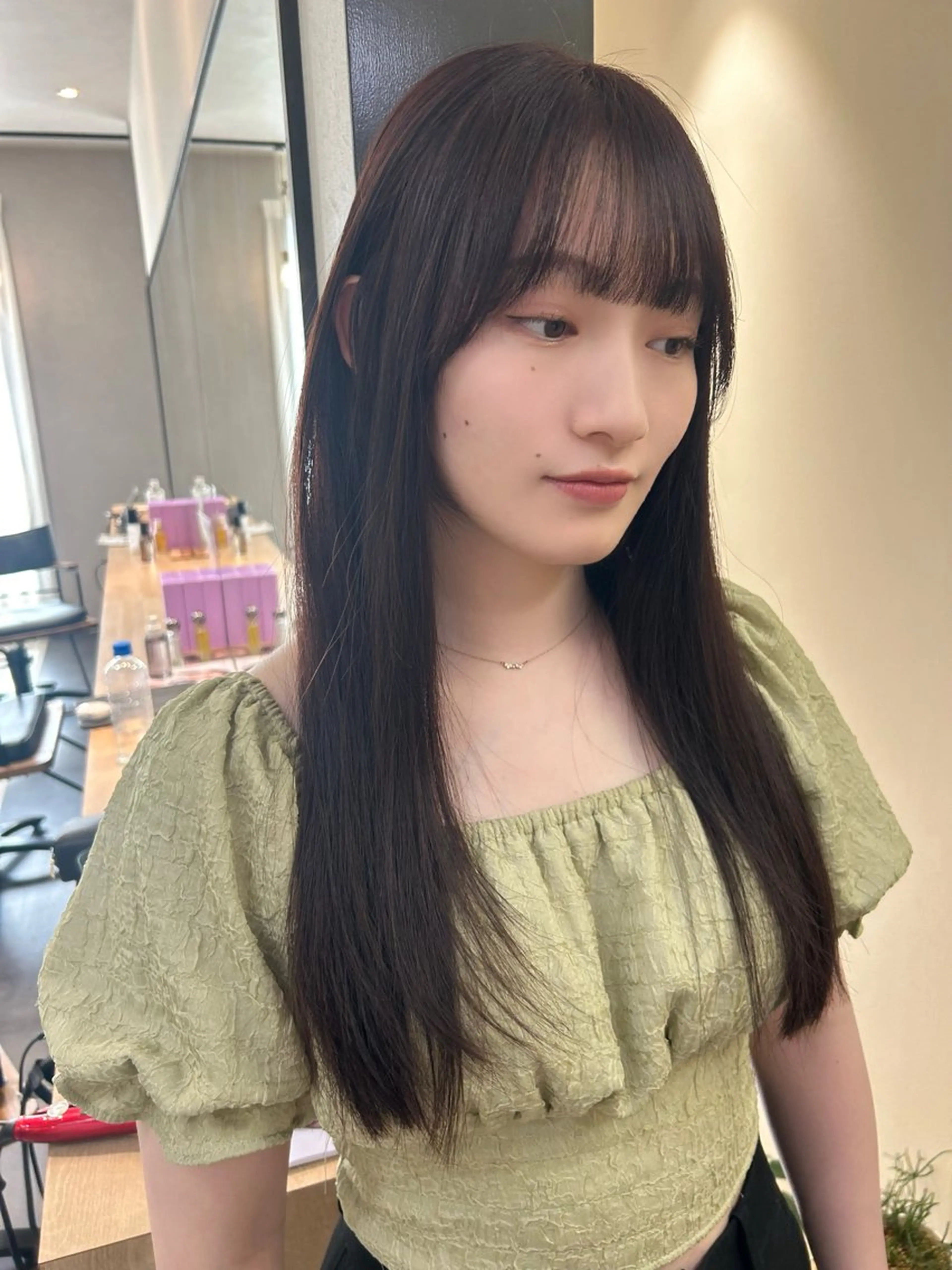 ロング カラー ブラウンカラー ピンクカラー ピンクブラウン カット ヘアカラー トリートメント hub hair レイヤー/透明感のヘアスタイル