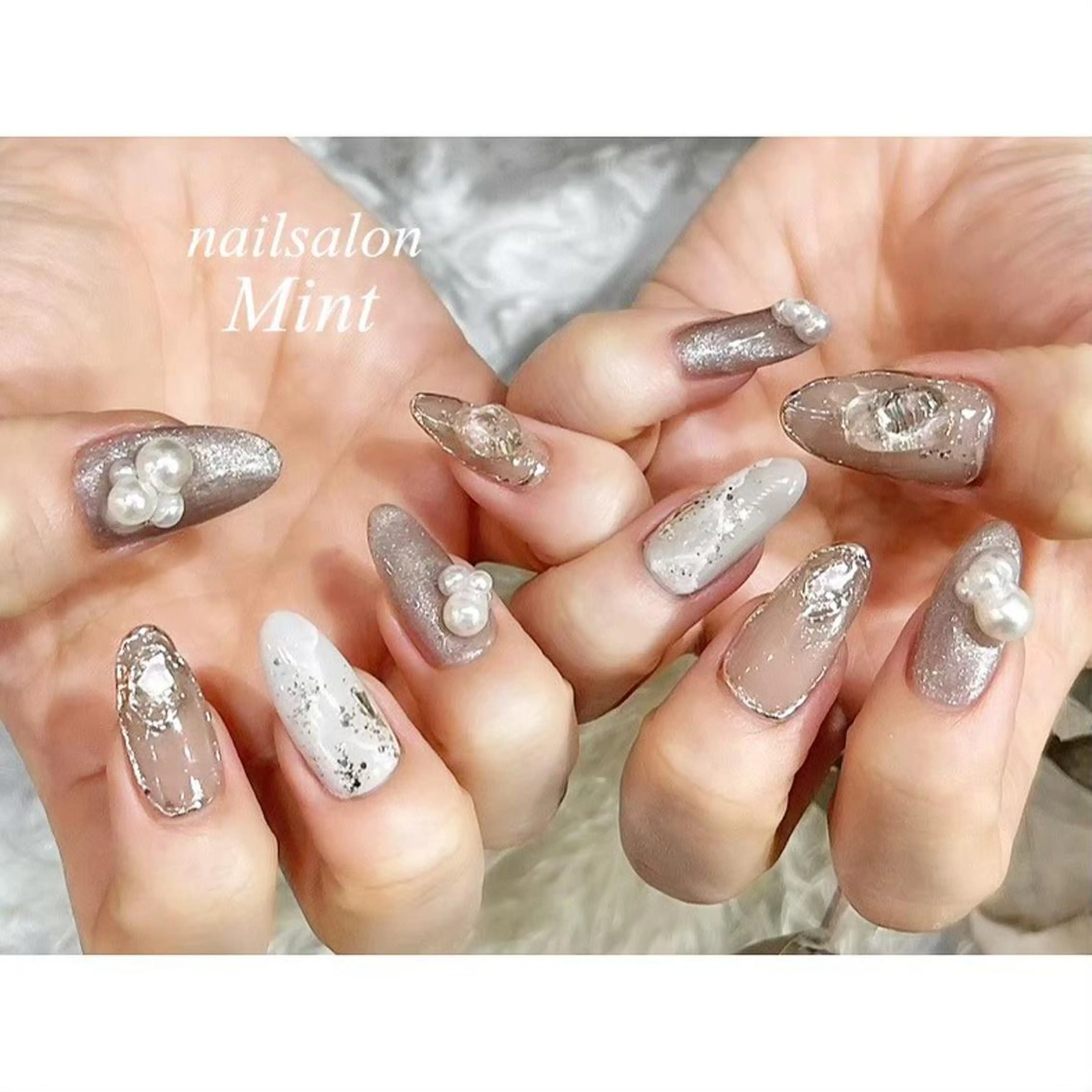 ネイル ニュアンスネイル ハンドネイル ハンドケア nailsalon mintのネイルデザイン
