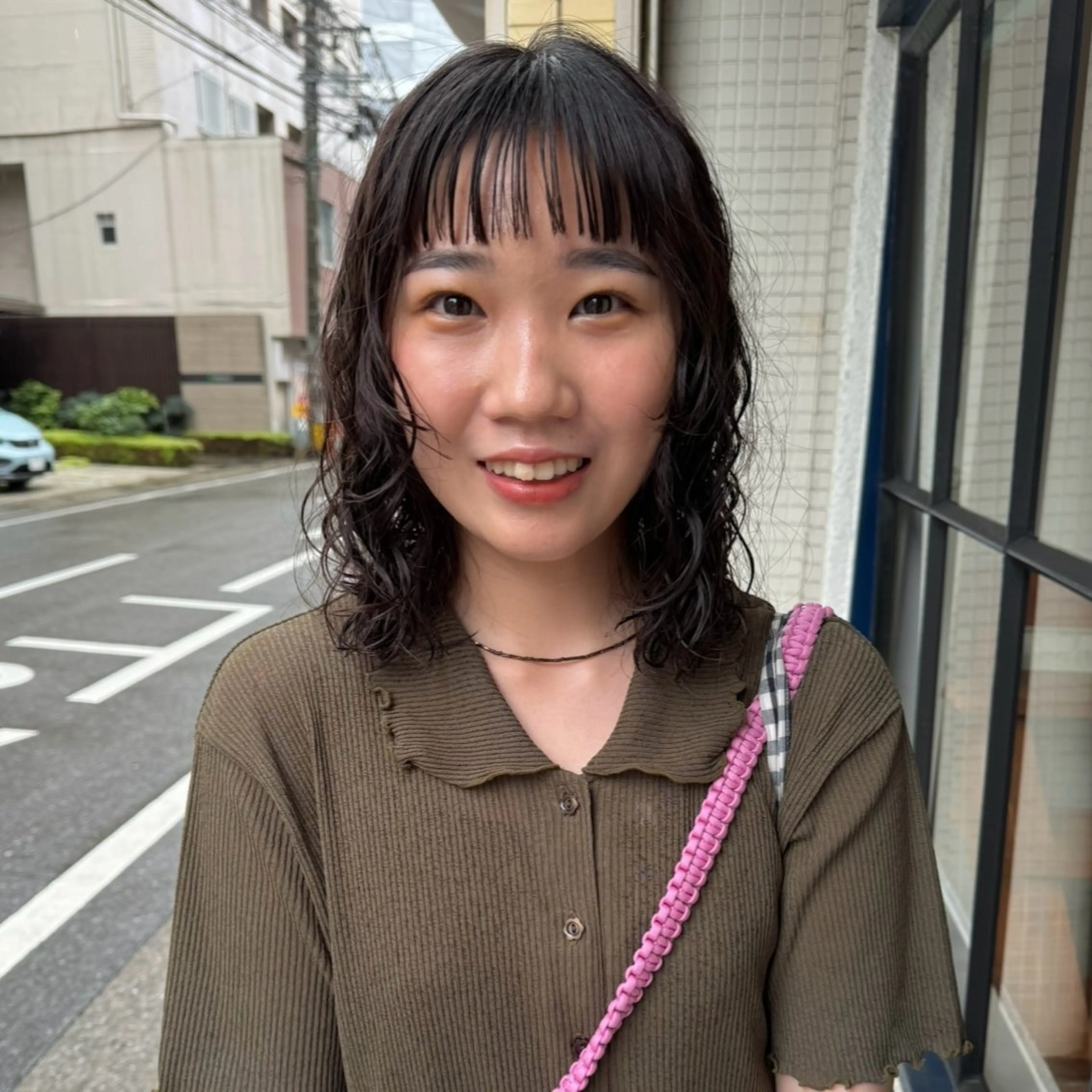 ミディアム パーマ カット パーマ トリートメント Lilu しずくのヘアスタイル