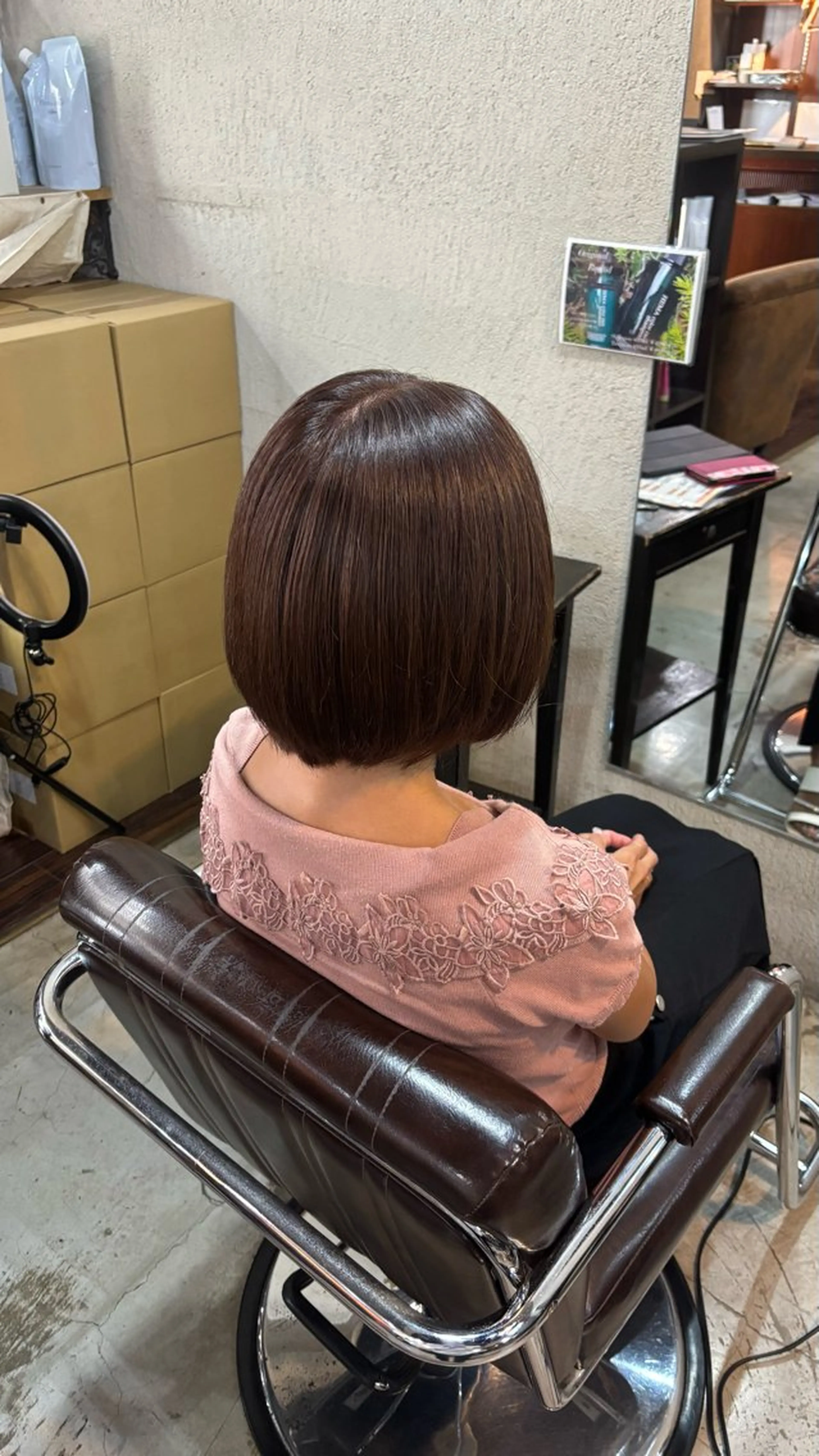 ミディアム カラー ブラウンカラー 小池 かなこのヘアスタイル