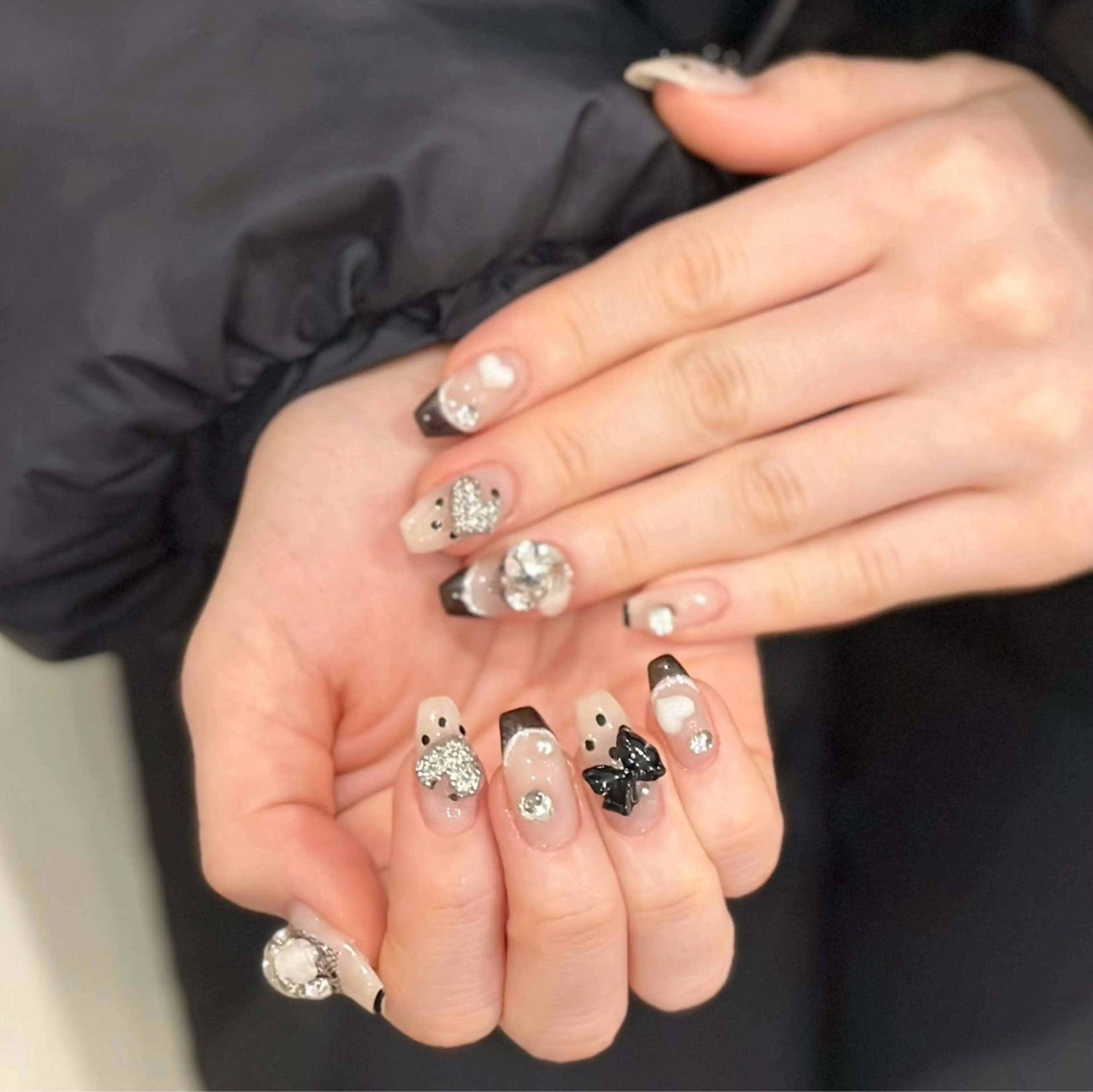 ネイル オーロラネイル チークネイル フレンチネイル ガラスフレンチ グラデーション H&Bsalon カイのネイルデザイン