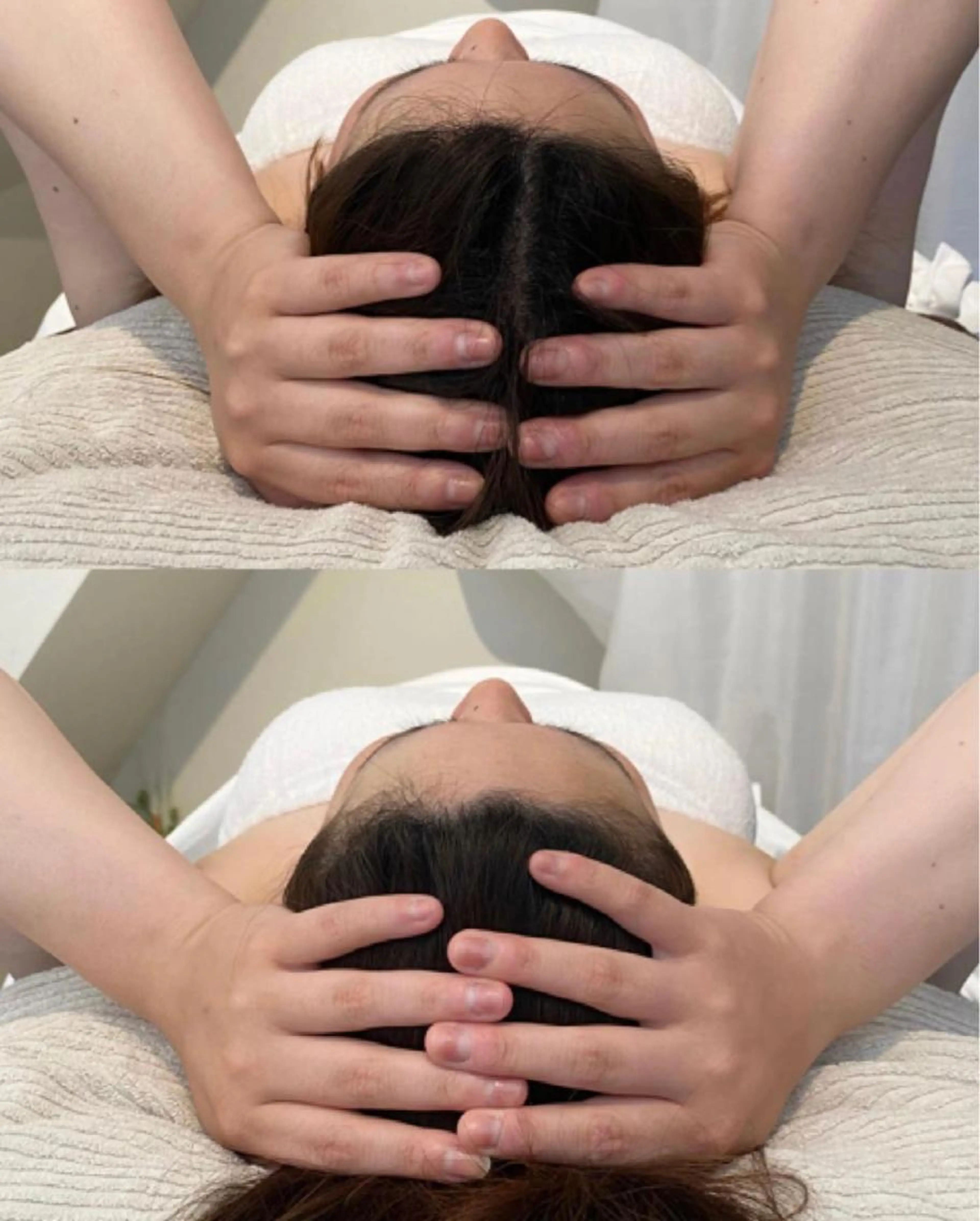 【小顔矯正】お顔のバランス、歪みが気になる方オススメ✨オールハンドでデコルテから頭までをほぐしていきます🌿の写真