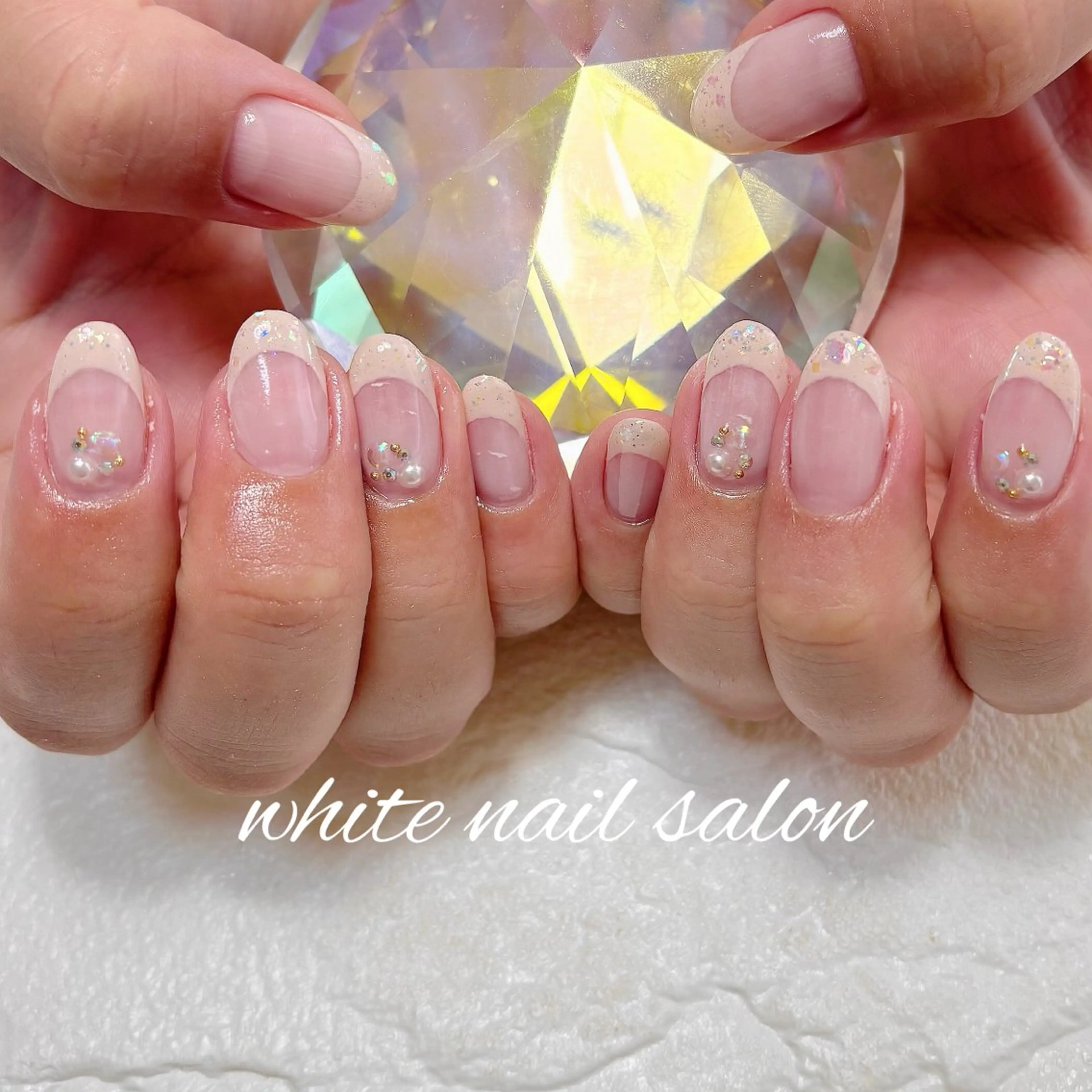 ネイル フットネイル ラメ(グリッター) ハンドネイル white nail salonのネイルデザイン