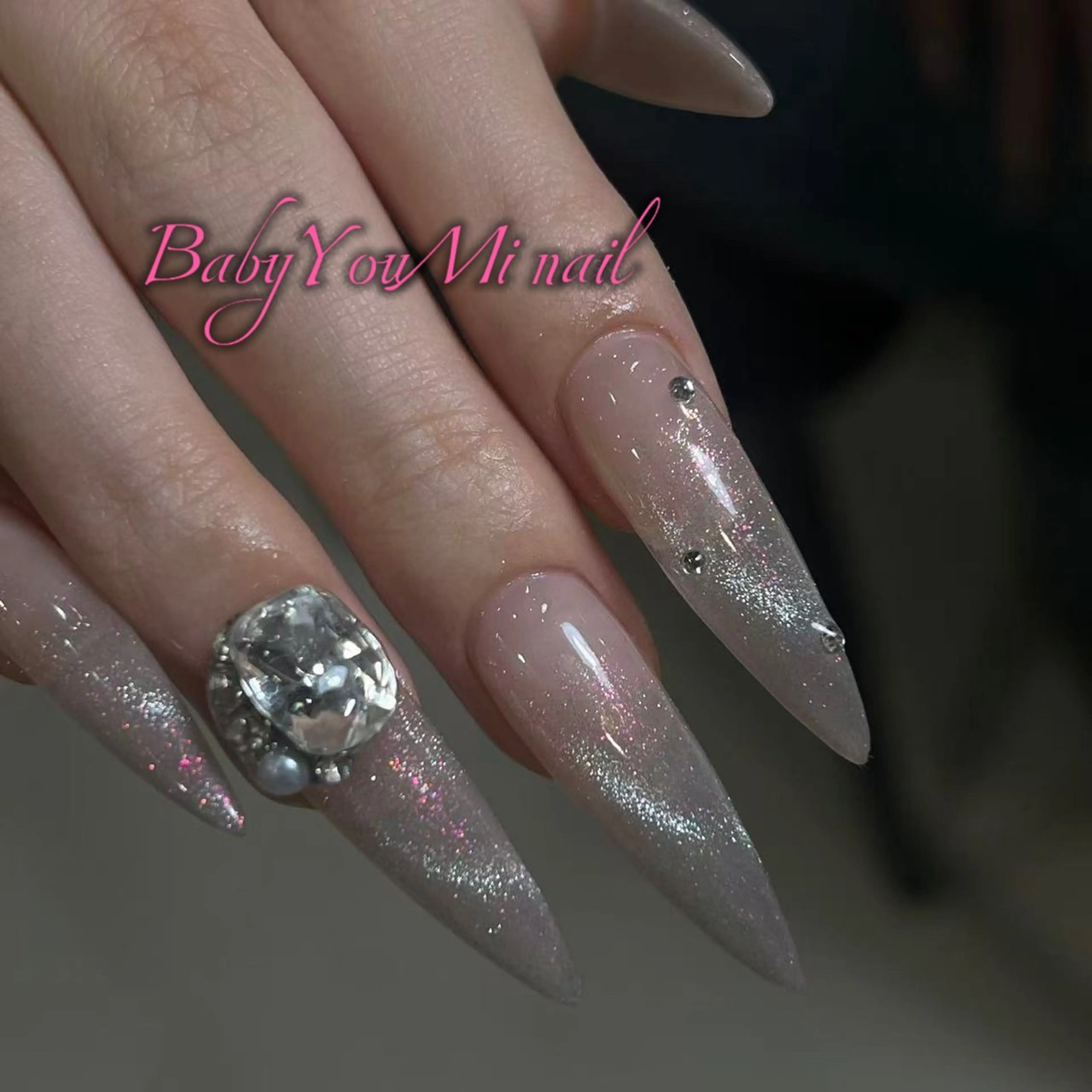 ネイル オーロラネイル フラワーネイル フットネイル フレンチネイル ジェルネイル ハンドネイル BabyYouMi ねねのネイルデザイン