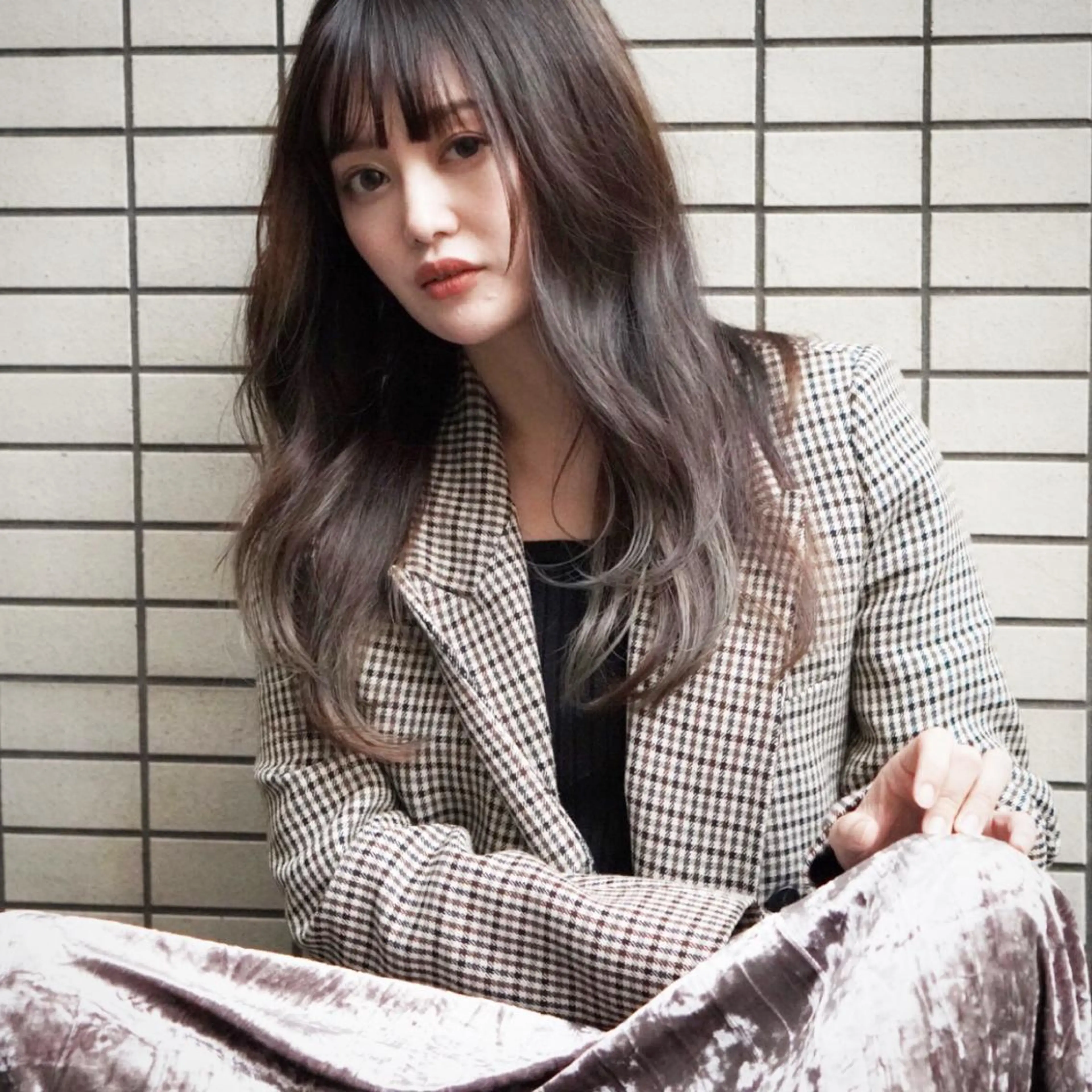 セミロング カラー バレイヤージュ レイヤーカット テトネ タカシのヘアスタイル